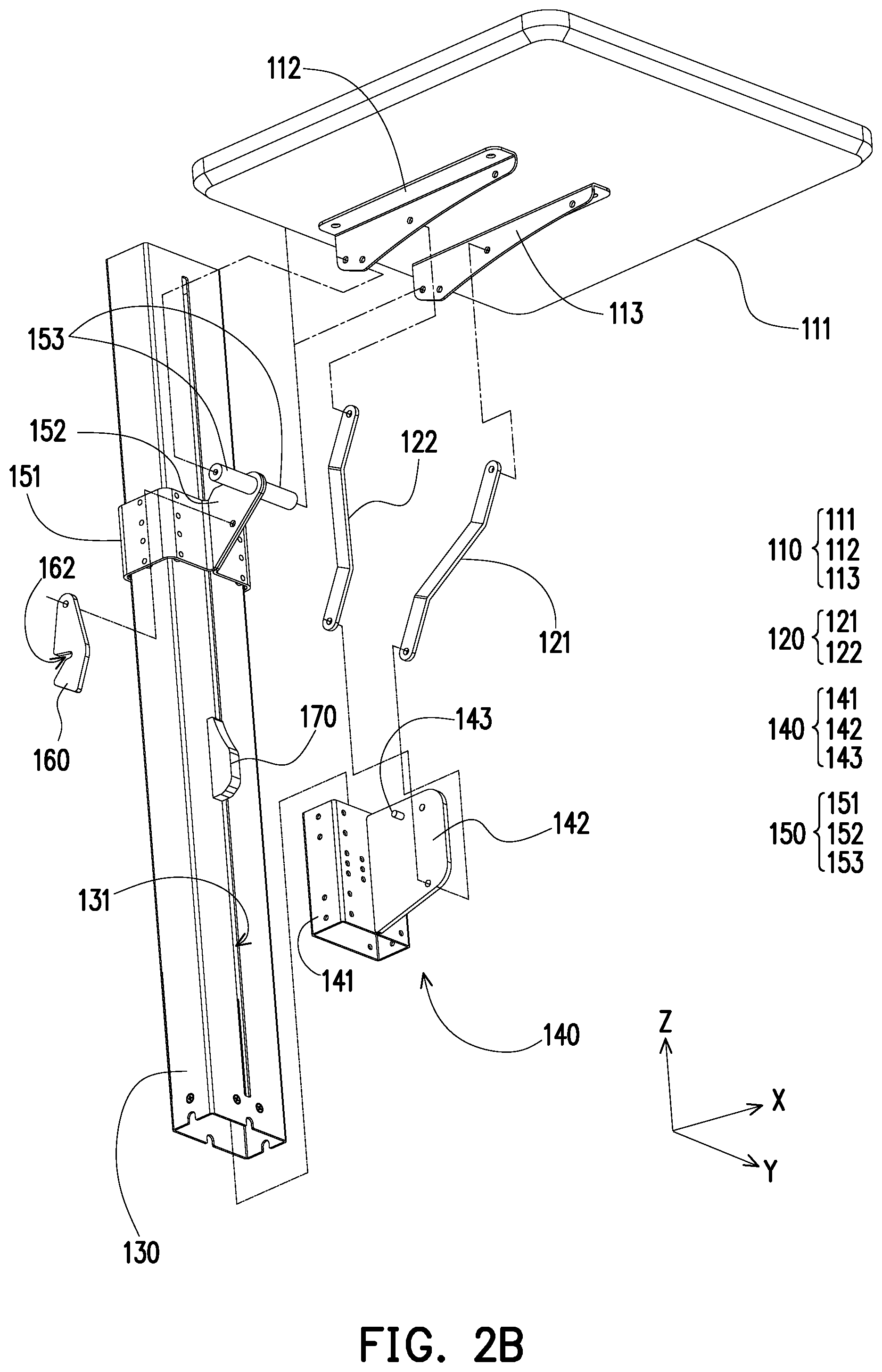 Patent US12303025 Figure 3 – Foldable device with lifting mechanism