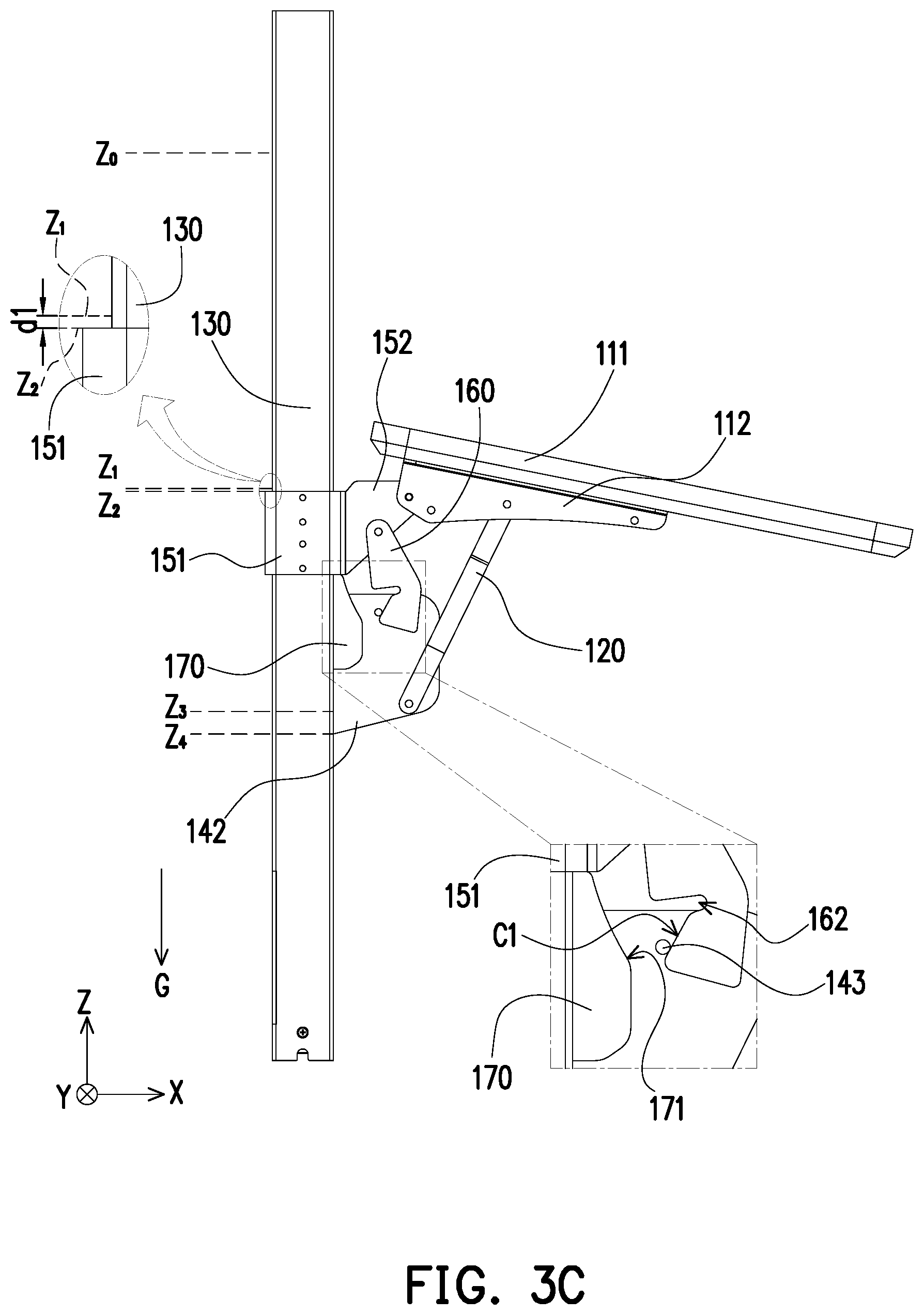 Patent US12303025 Figure 6 – Foldable device with lifting mechanism