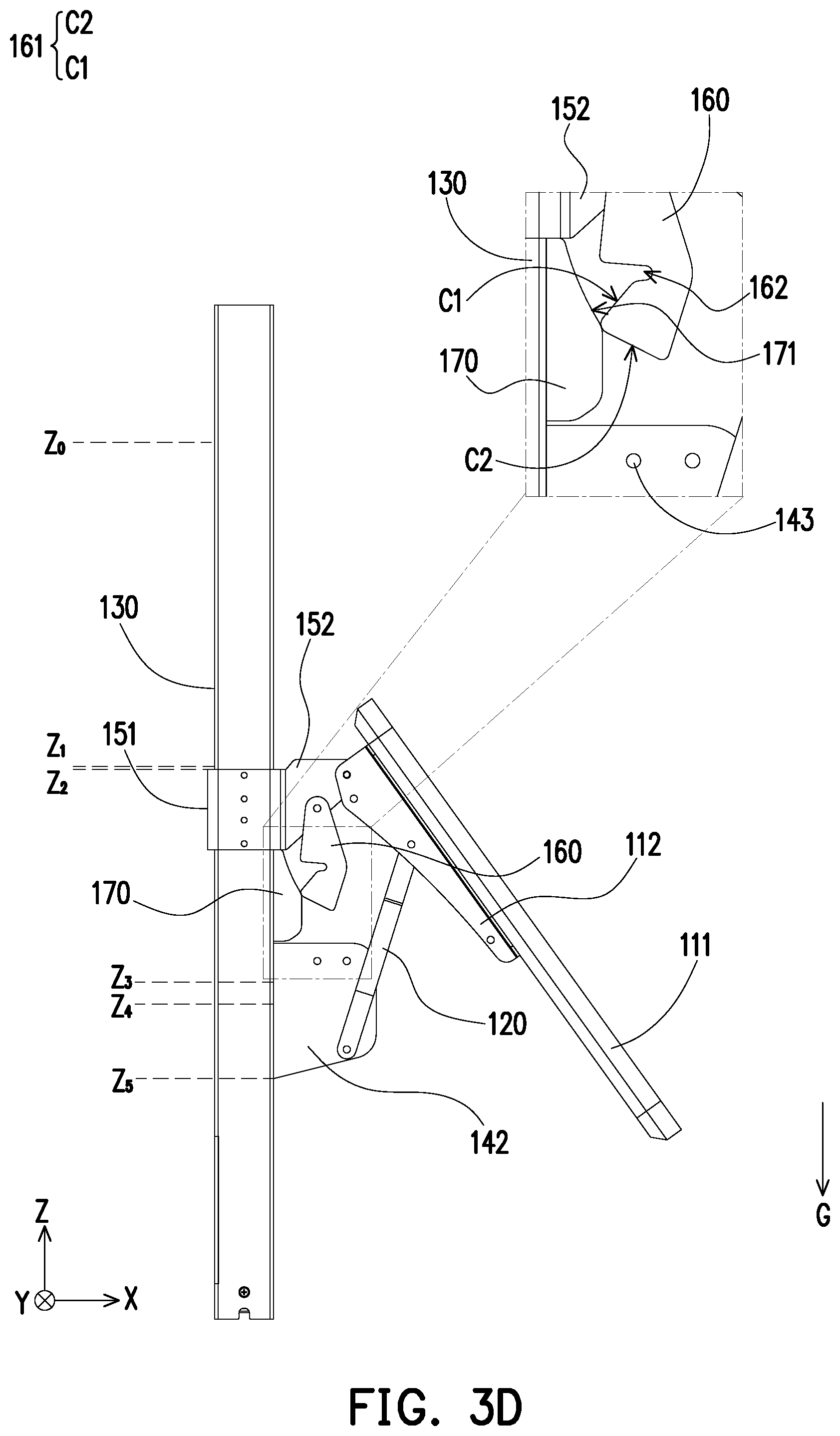 Patent US12303025 Figure 7 – Foldable device with lifting mechanism