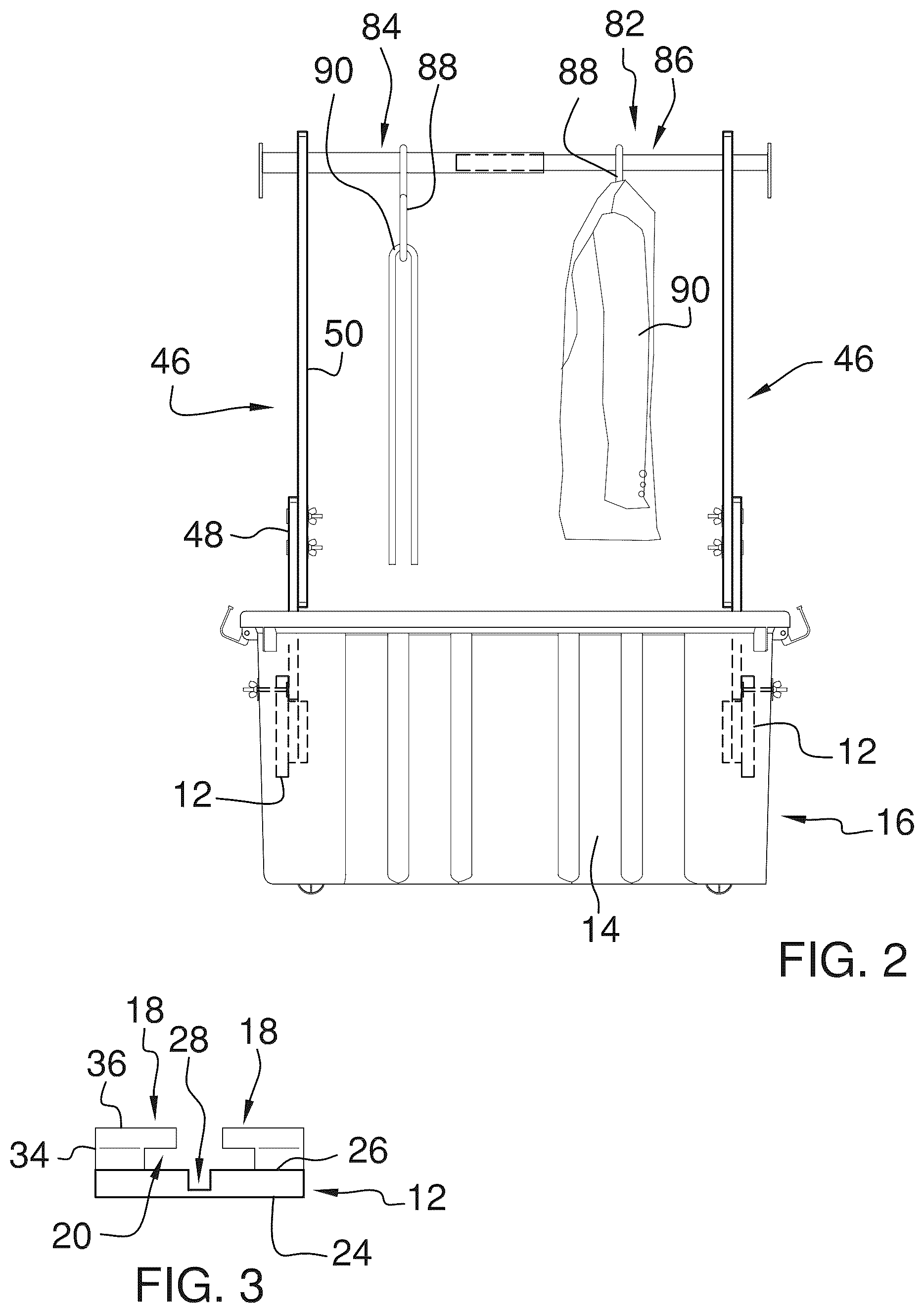 Patent US12303026 Figure 2 – Portable clothes hanging assembly