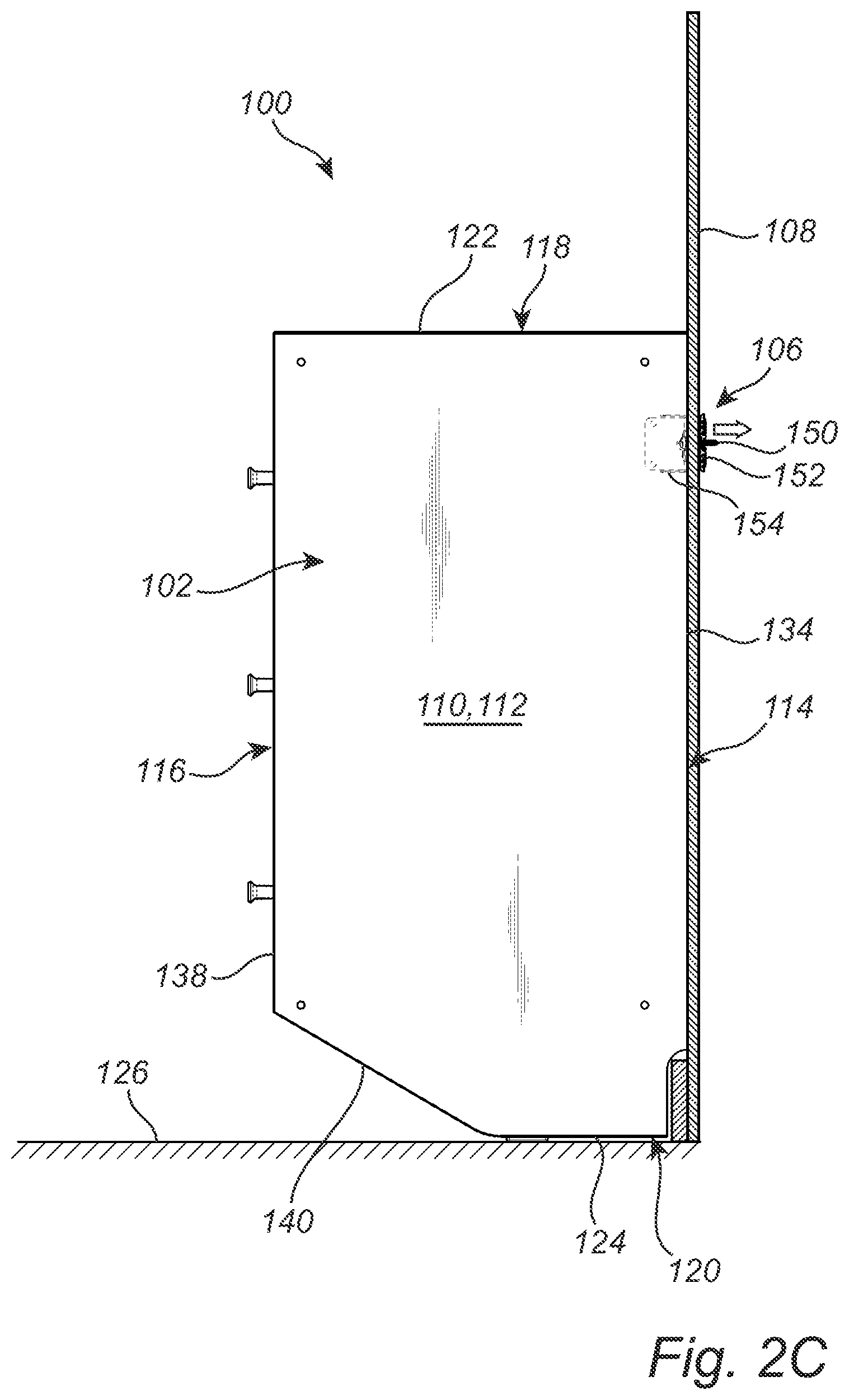 Patent US12303027 Figure 4 – Storage furniture with tip-over prevention mechanism