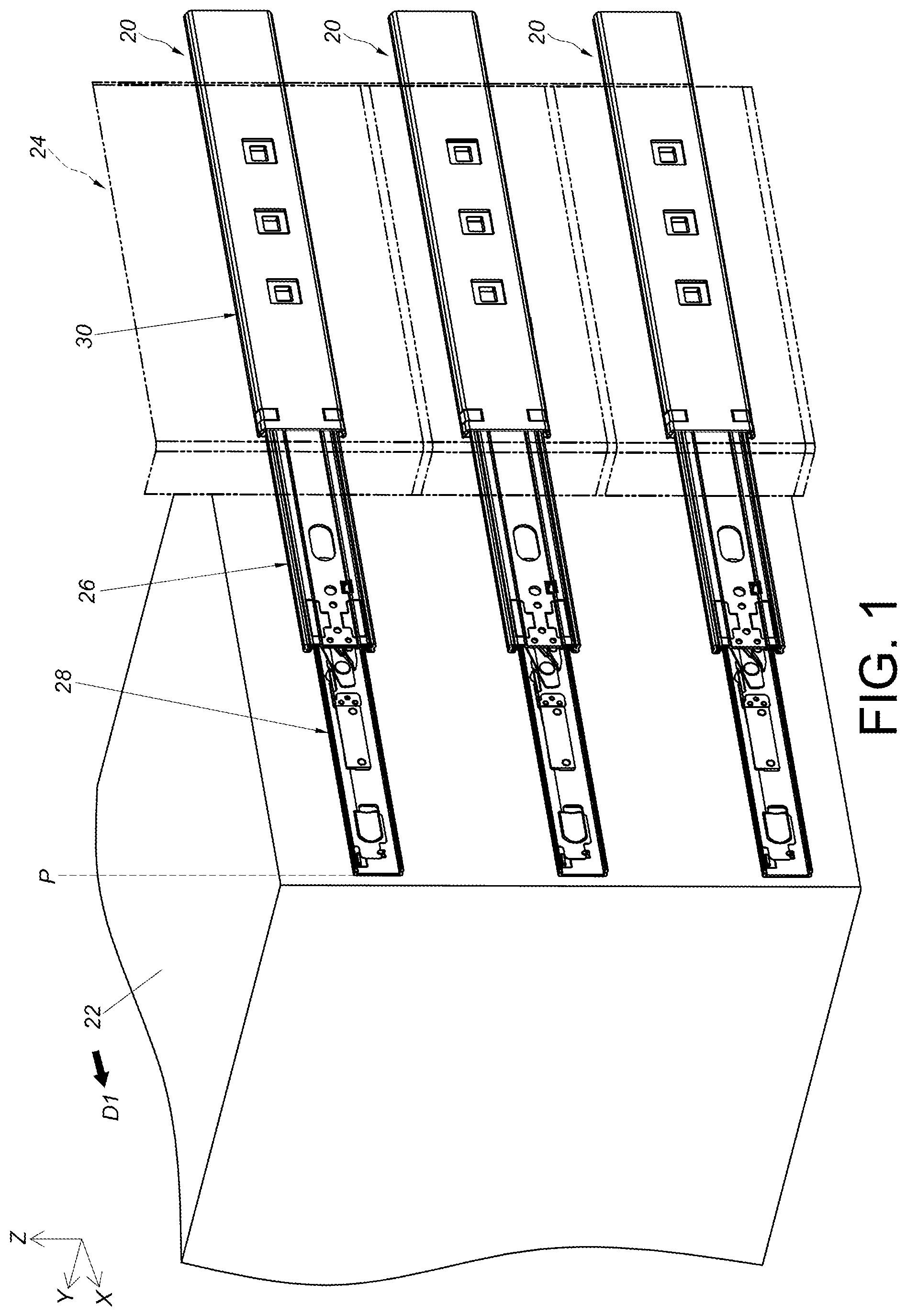 Patent US12303028 Figure 1 – Slide rail assembly and slide rail kit thereof