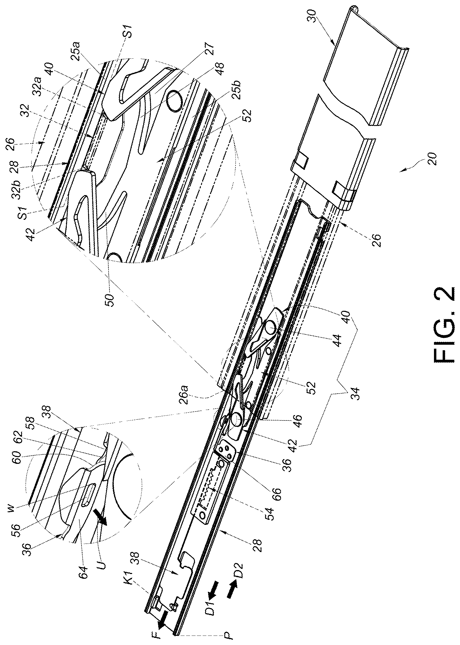 Patent US12303028 Figure 2 – Slide rail assembly and slide rail kit thereof