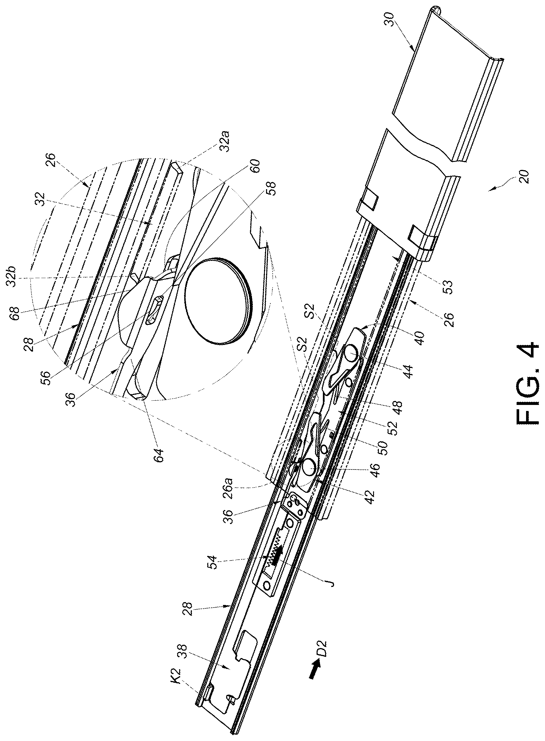 Patent US12303028 Figure 4 – Slide rail assembly and slide rail kit thereof