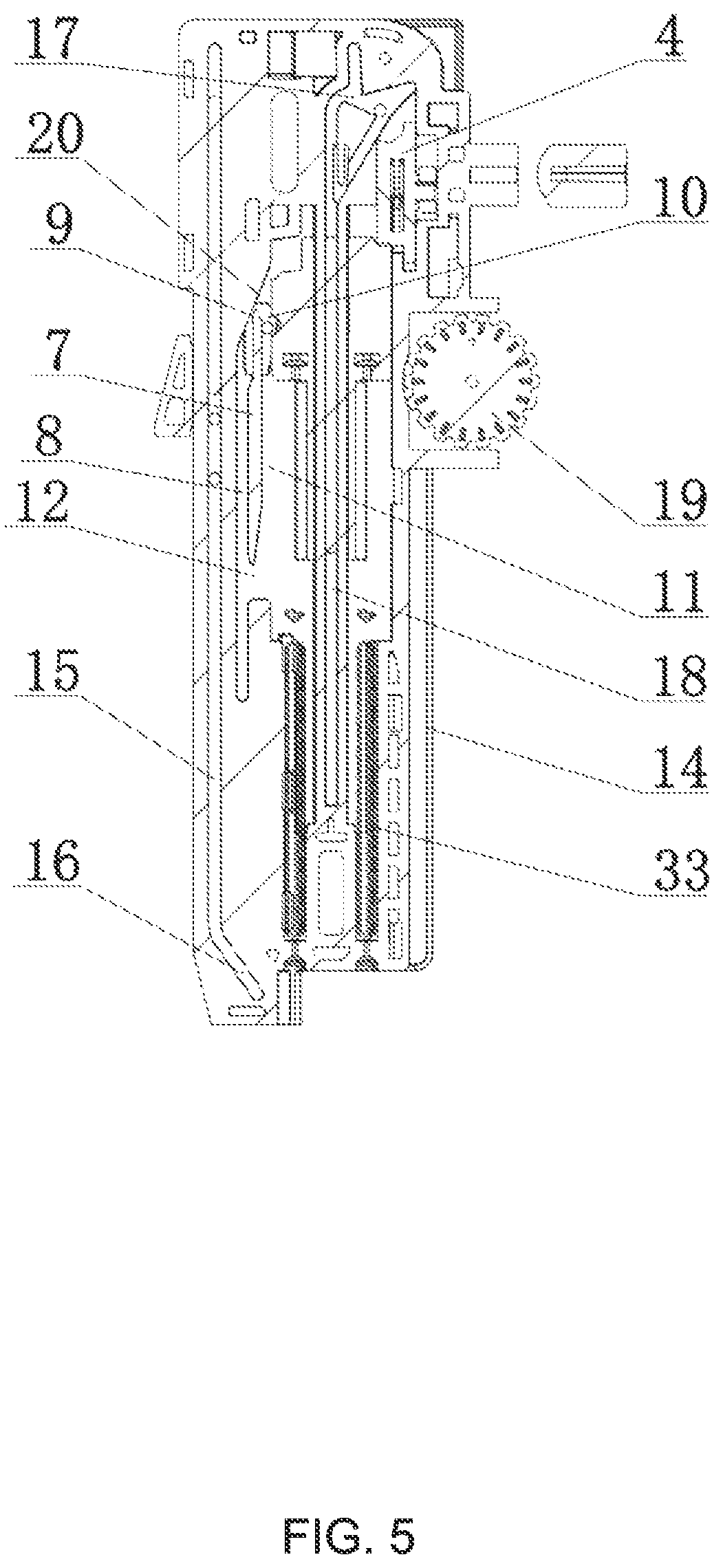 Patent US12303029 Figure 5 – Buffering rebound synchronization device