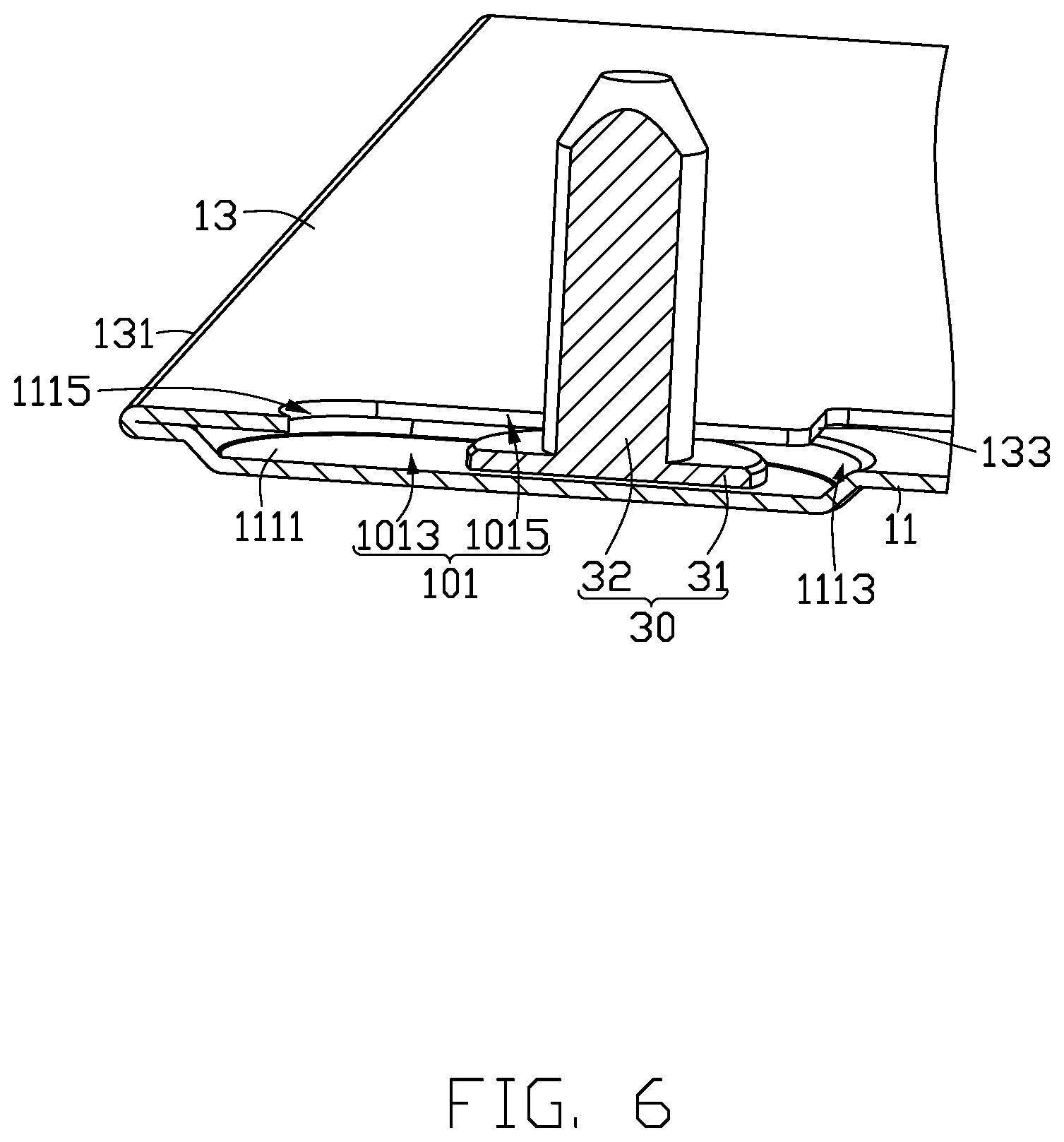 Patent US12303031 Figure 6 – Baffle structure, with a variable position installed on the cabinet, and a cabinet containing a baffle structure