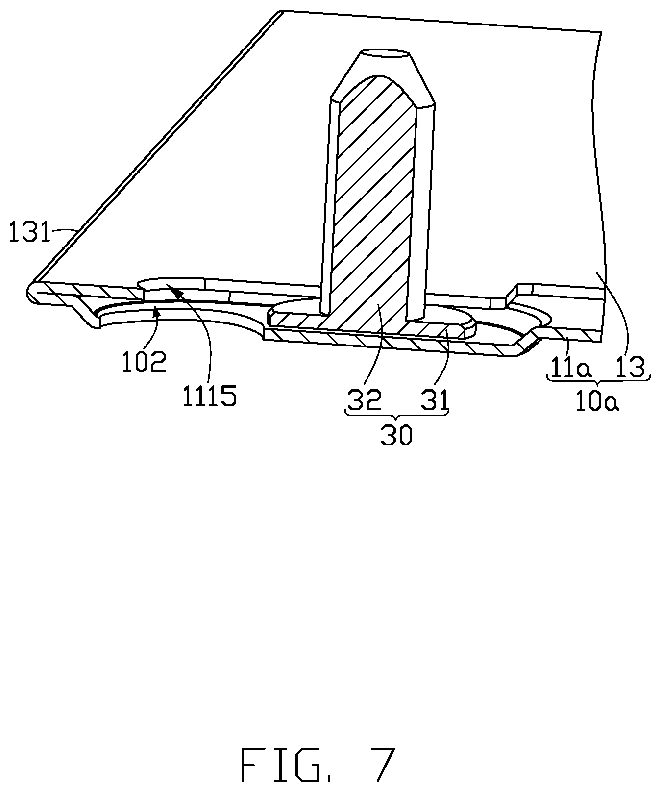 Patent US12303031 Figure 7 – Baffle structure, with a variable position installed on the cabinet, and a cabinet containing a baffle structure