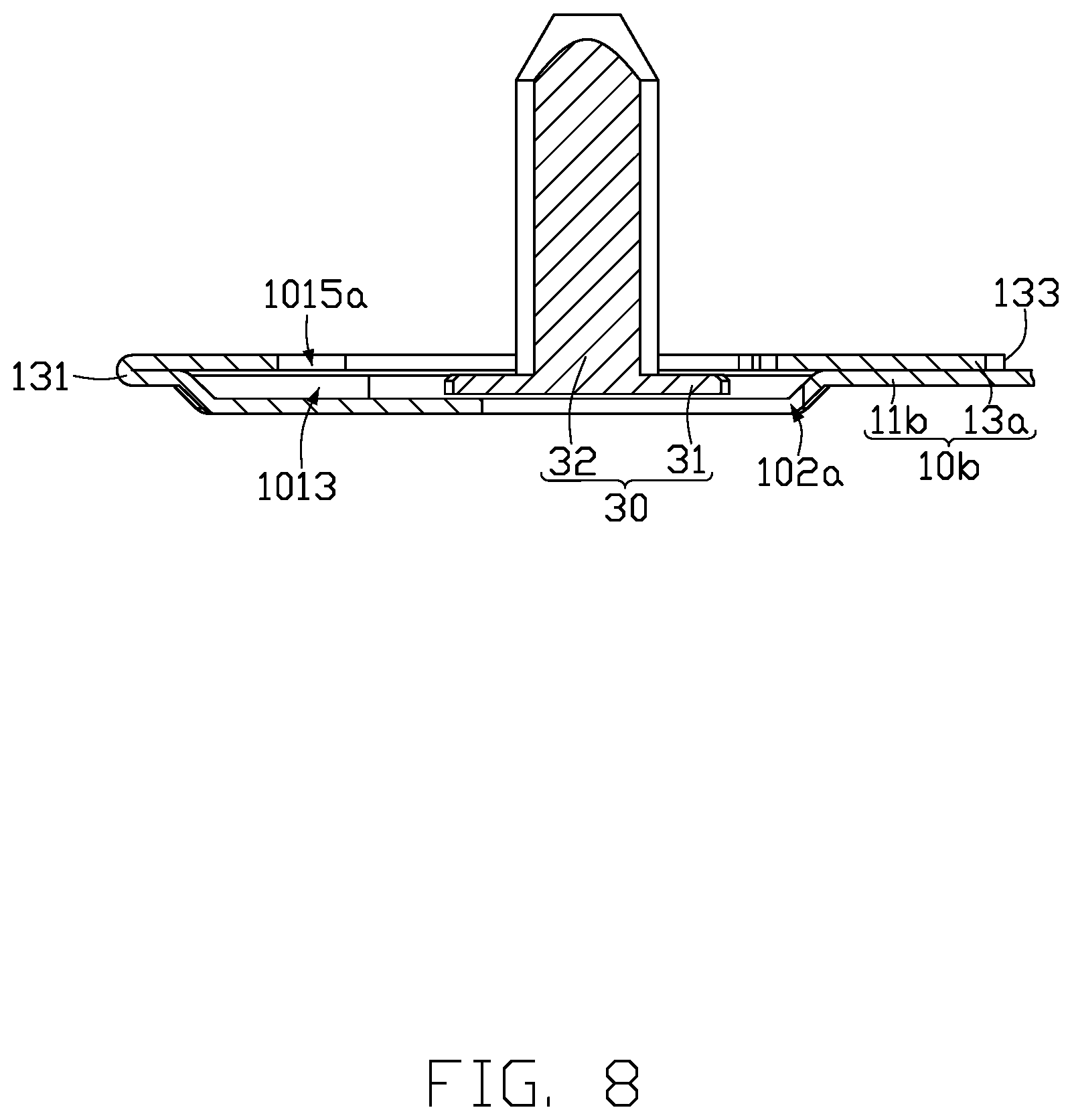 Patent US12303031 Figure 8 – Baffle structure, with a variable position installed on the cabinet, and a cabinet containing a baffle structure