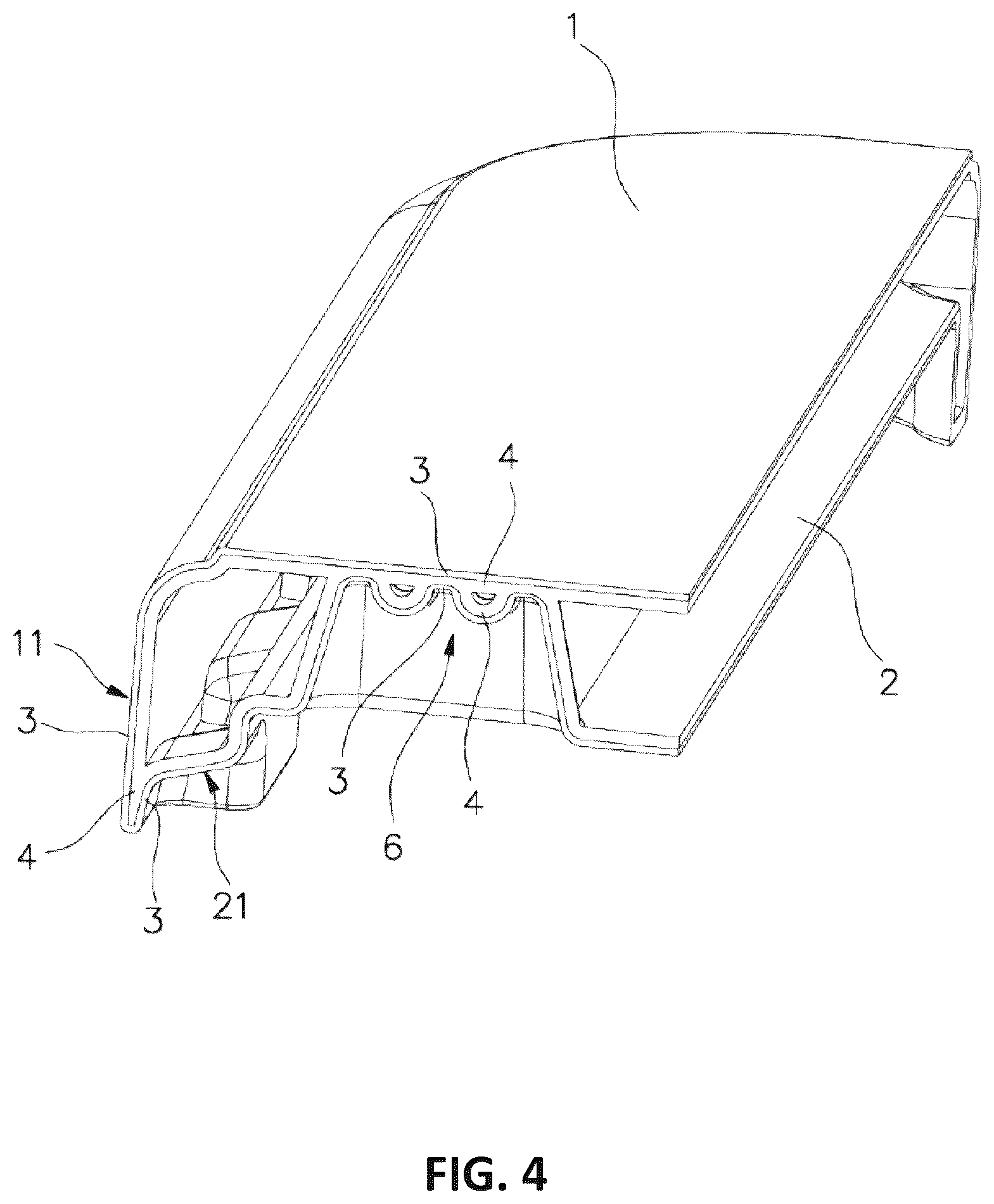 Patent US12303032 Figure 3 – Hollow fusion panel for table, chair and the like