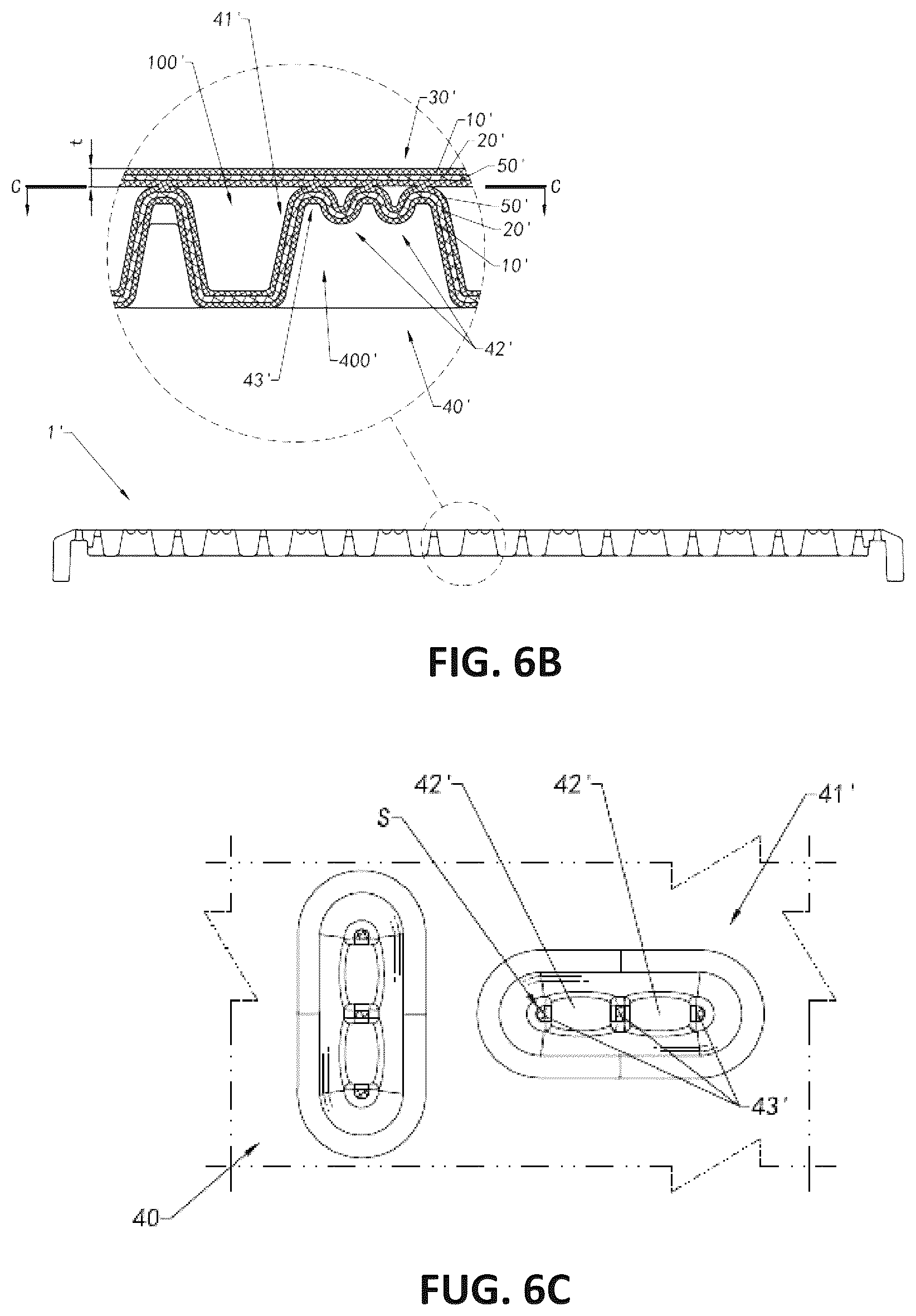 Patent US12303032 Figure 7 – Hollow fusion panel for table, chair and the like