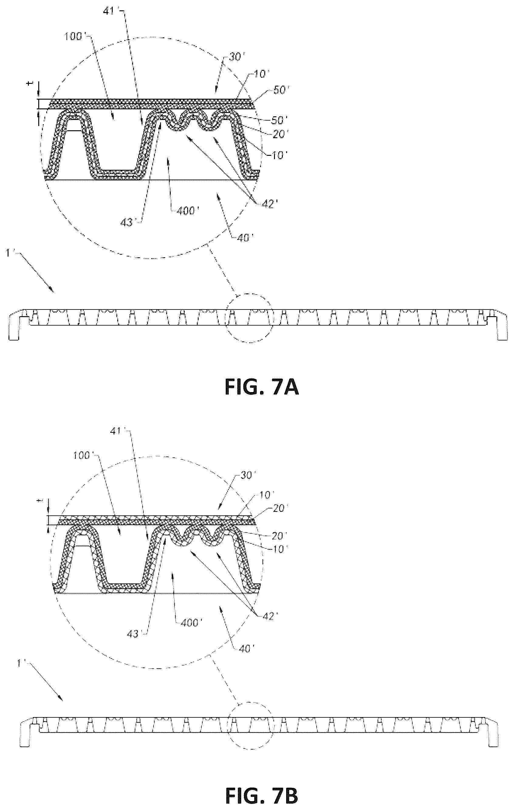 Patent US12303032 Figure 8 – Hollow fusion panel for table, chair and the like