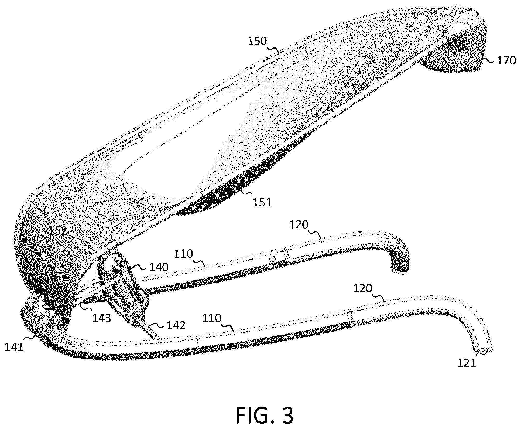 Patent US12303041 Figure 3 – Combination infant bouncer and rocker