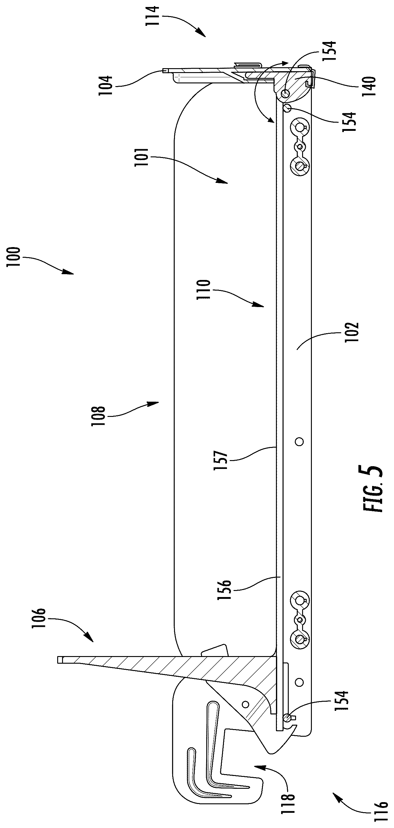 Patent US12303043 Figure 5 – Pusher tray with front stop having product support projection