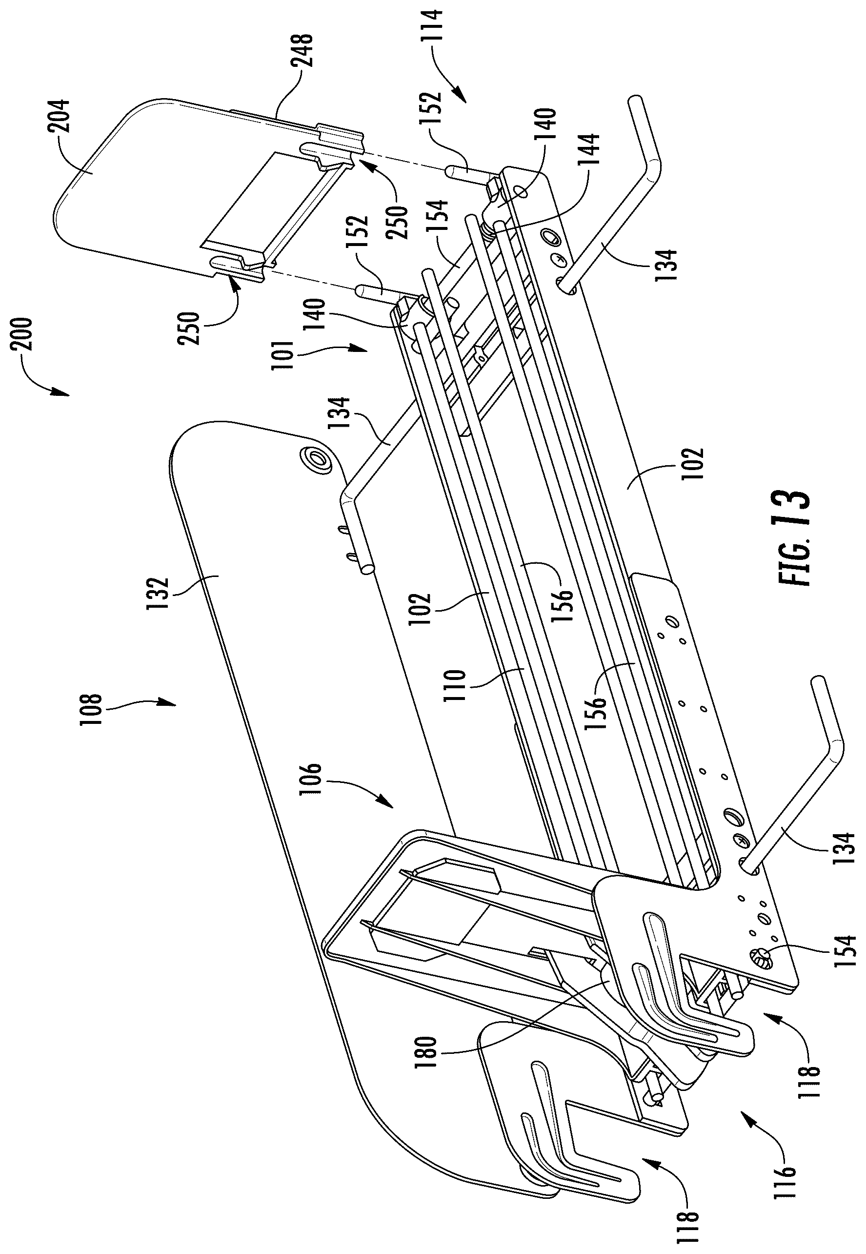 Patent US12303043 Figure 9 – Pusher tray with front stop having product support projection