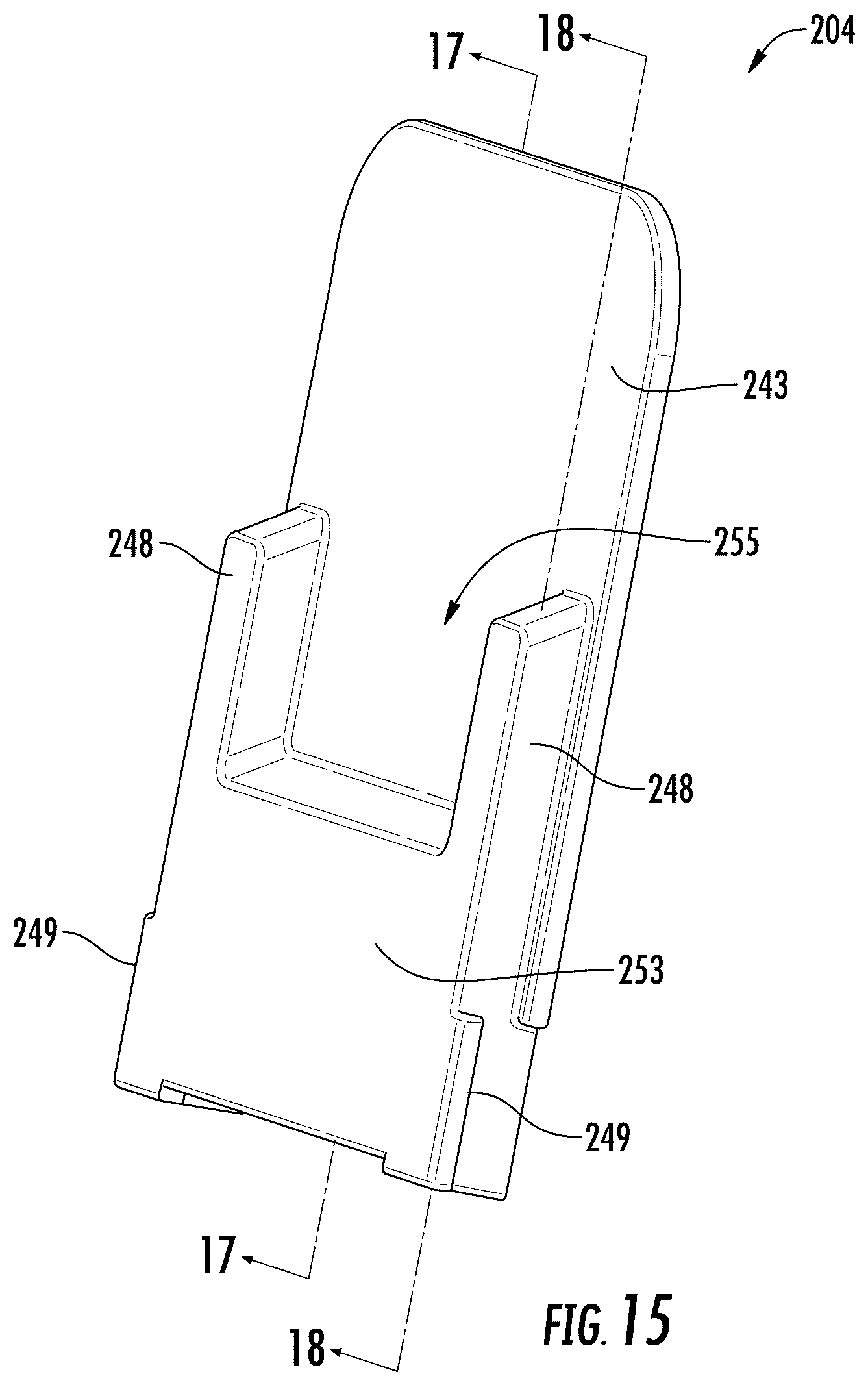 Patent US12303043 Figure 11 – Pusher tray with front stop having product support projection