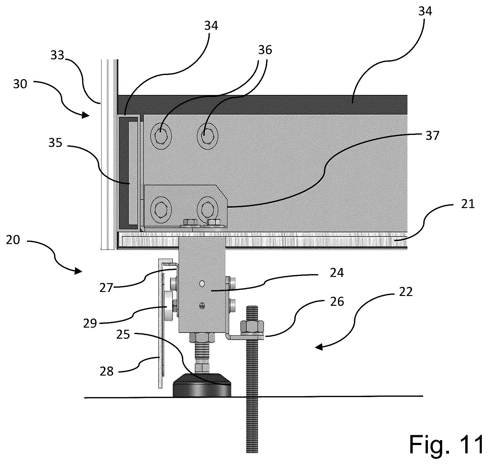 Patent US12303046 Figure 9 – Self-supporting museum display case, related construction method and wall unit