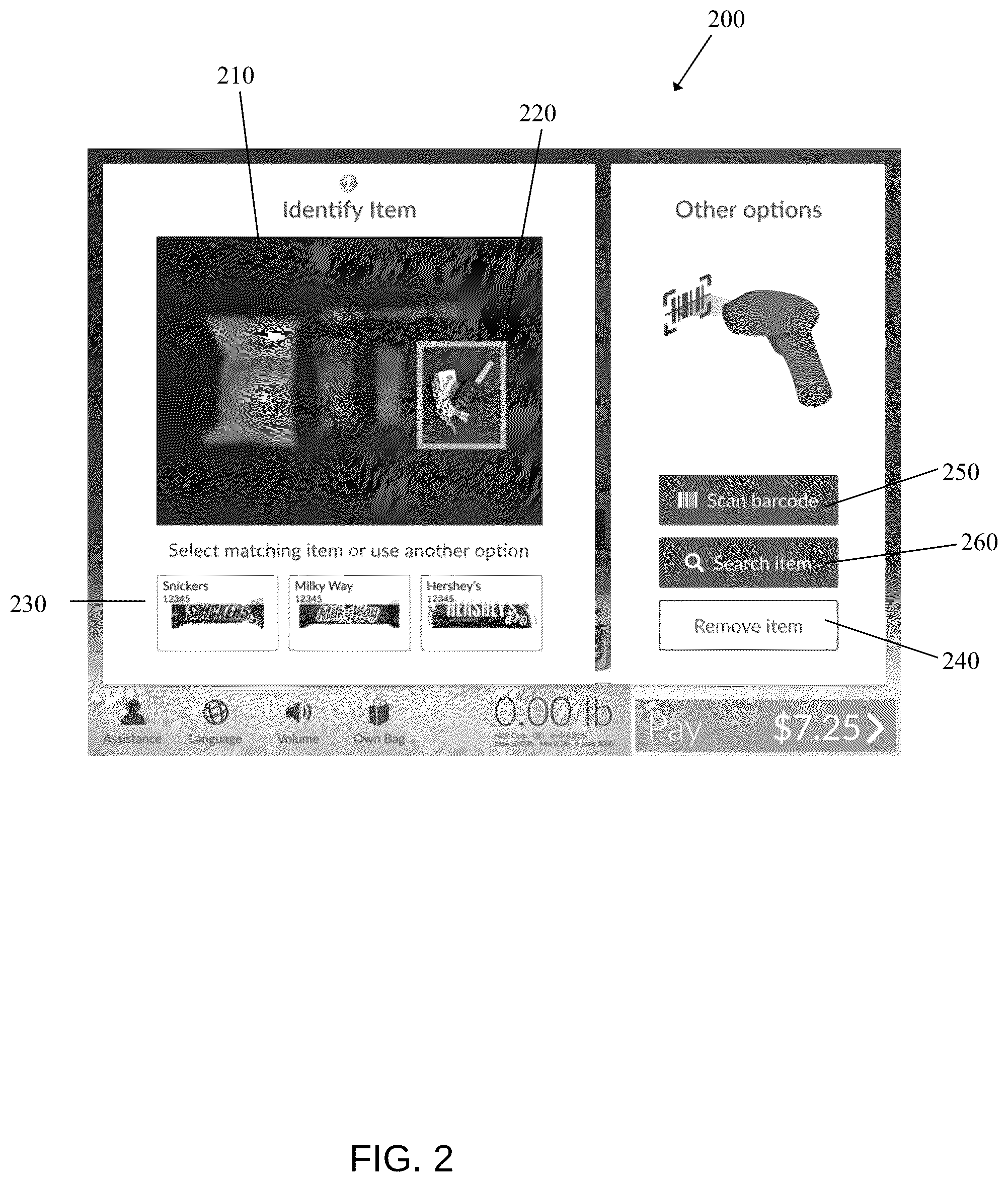 Patent US12303047 Figure 2 – System and method for interfacing between a vision checkout system and a self-service checkout terminal