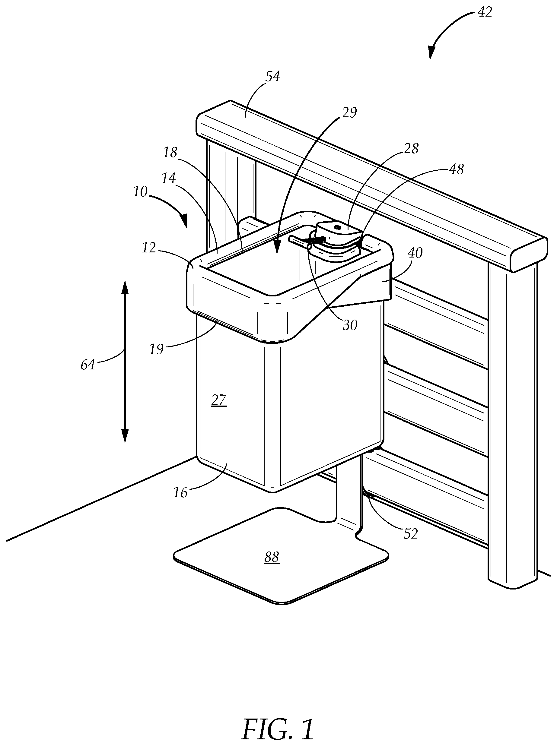 Patent US12303051 Figure 1 – Anti-theft package delivery apparatus and system