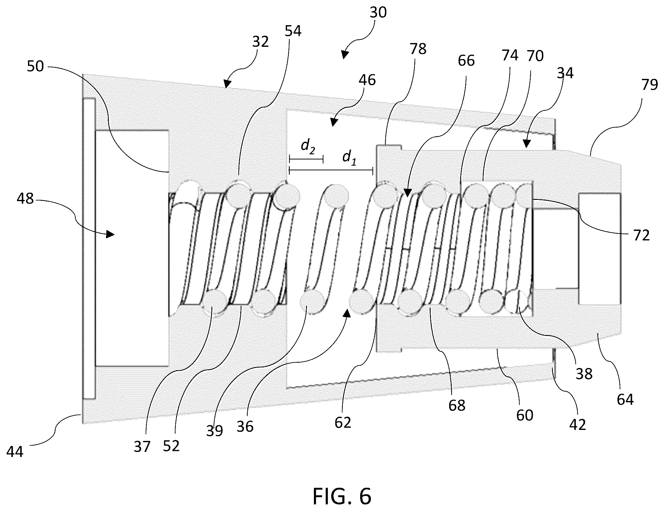 Patent US12303053 Figure 5 – Spring-biased end caps for rod assembly and methods of use