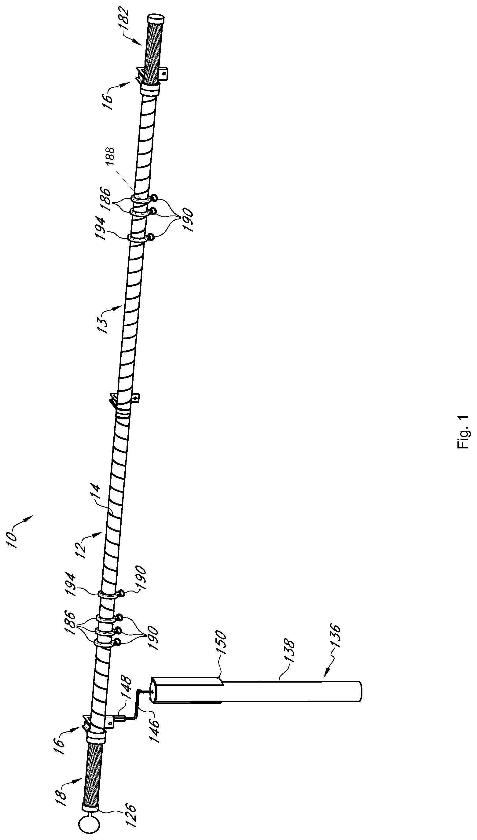 Patent US12303056 Figure 1 – Grommet drapery system