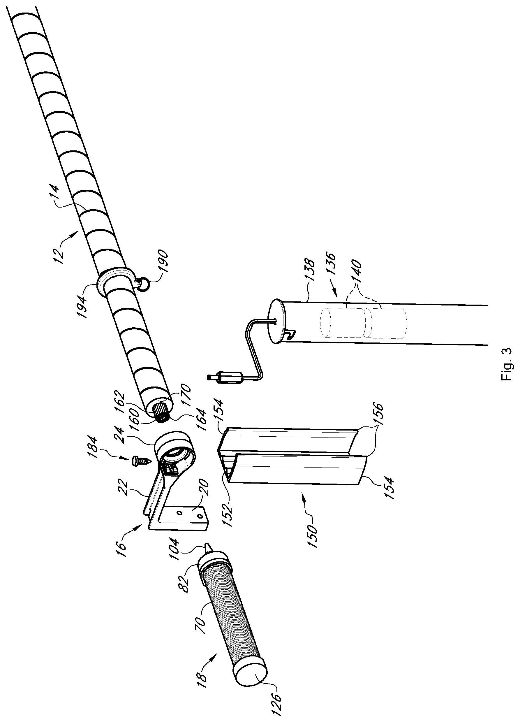 Patent US12303056 Figure 3 – Grommet drapery system