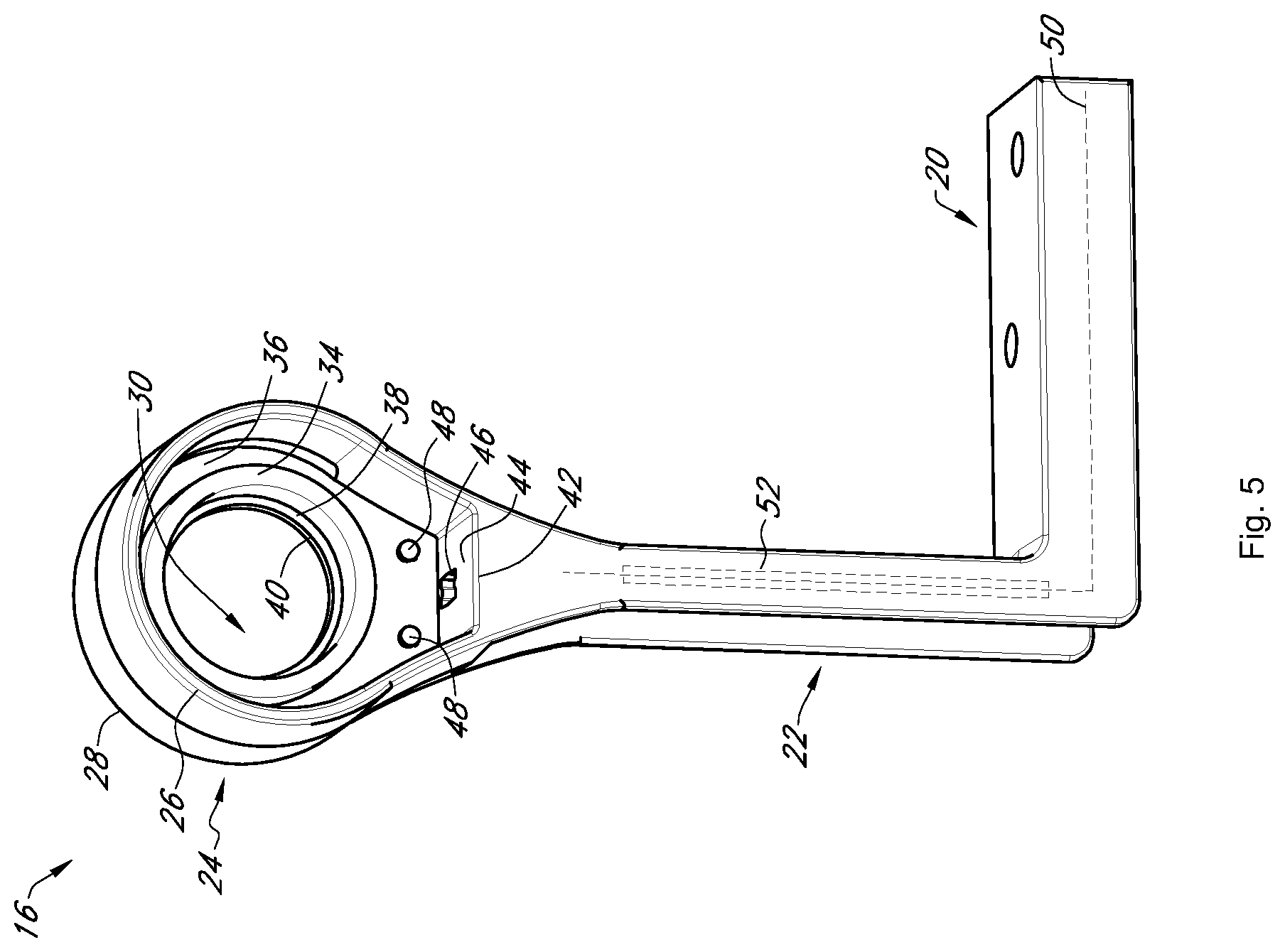 Patent US12303056 Figure 5 – Grommet drapery system