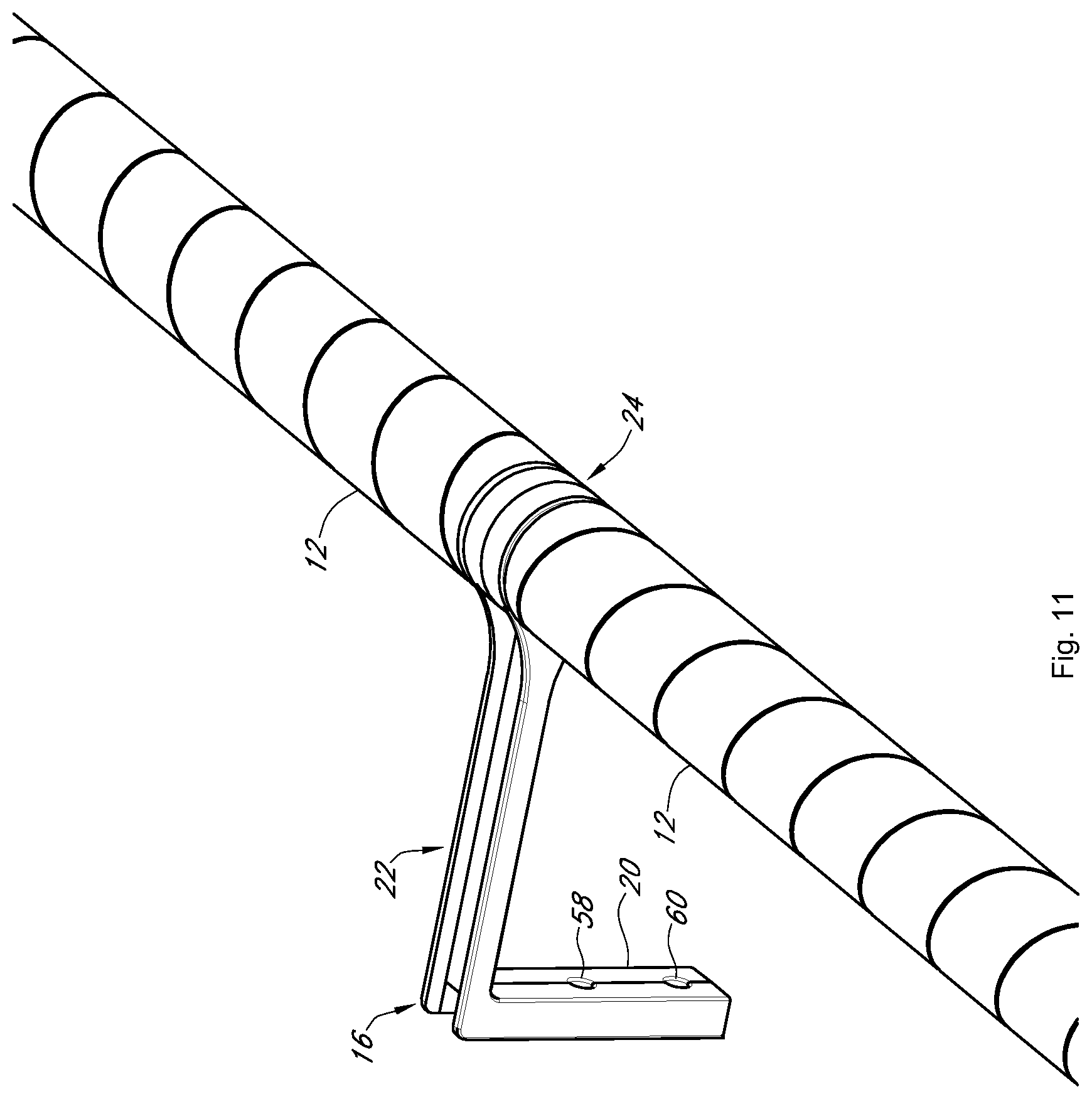 Patent US12303056 Figure 11 – Grommet drapery system