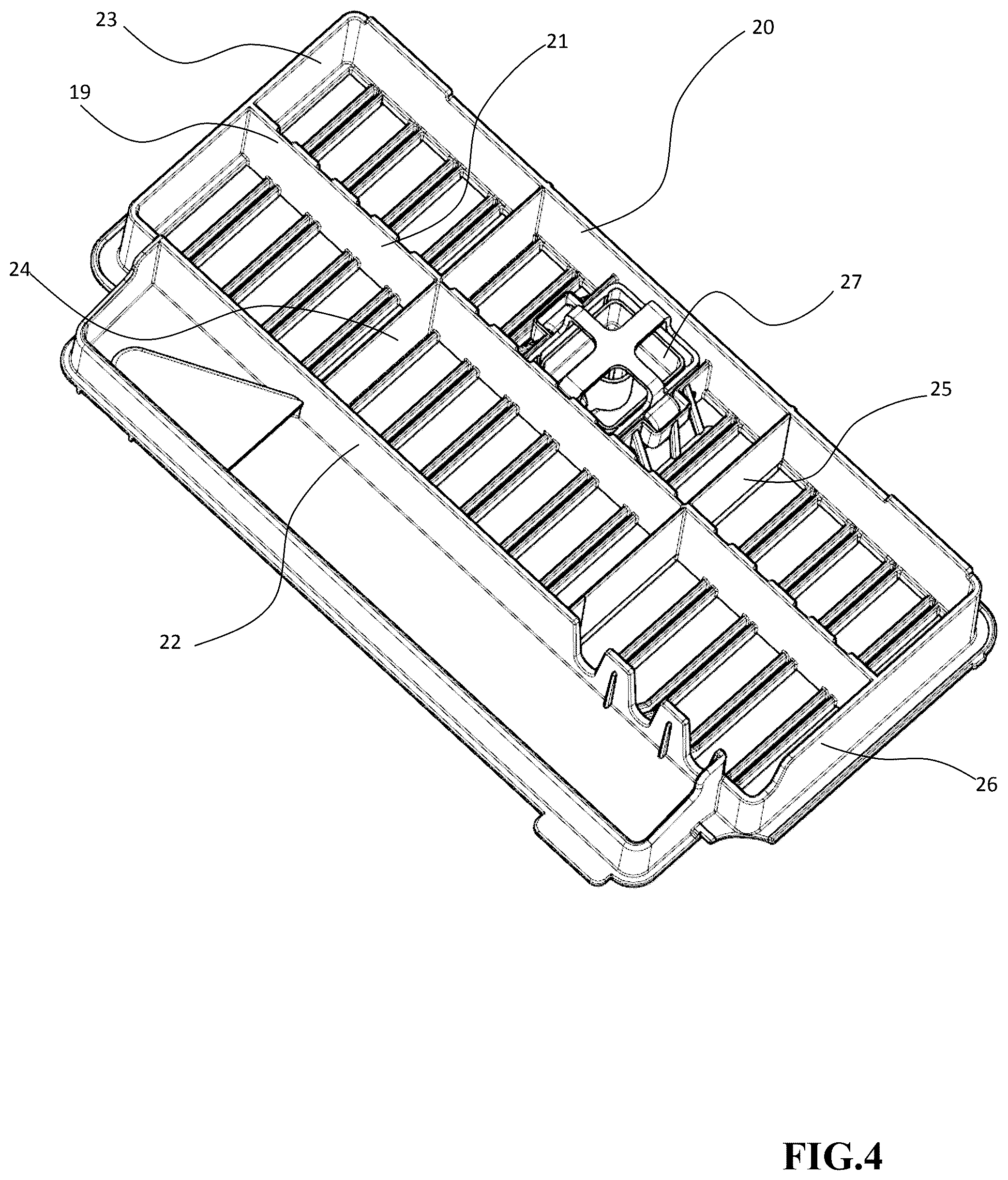 Patent US12303061 Figure 4 – Coffee machine with improved drip tray