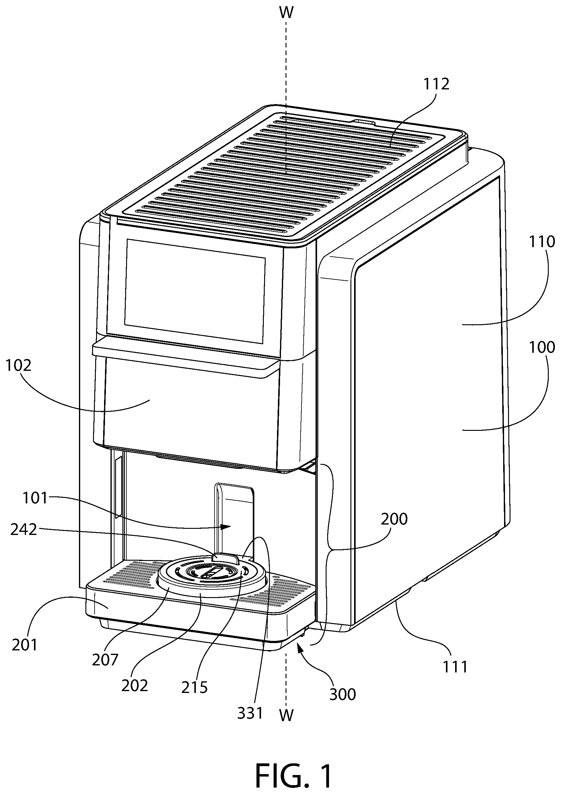 Patent US12303062 Figure 1 – Beverage vessel support apparatus