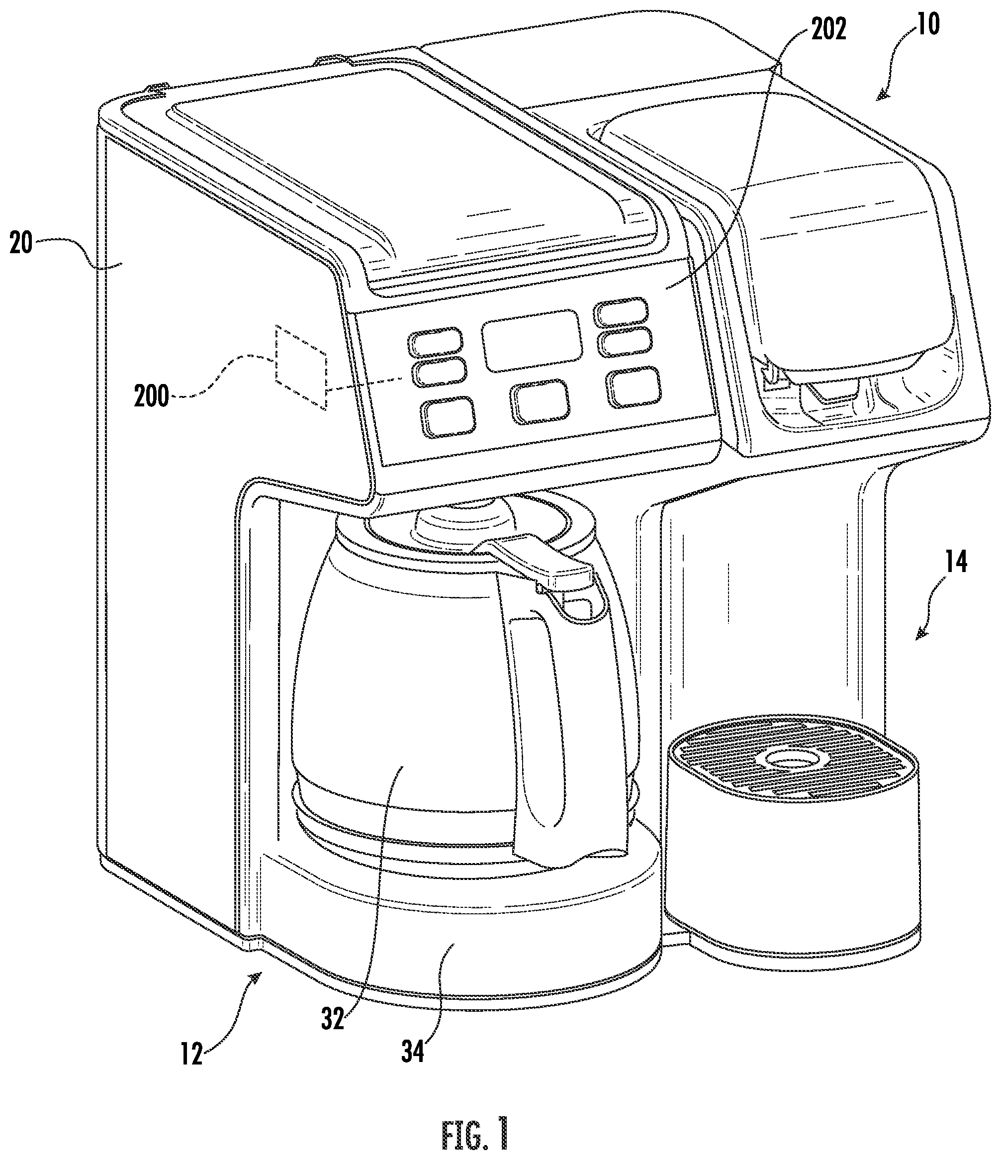Patent US12303063 Figure 1 – Beverage-making machine