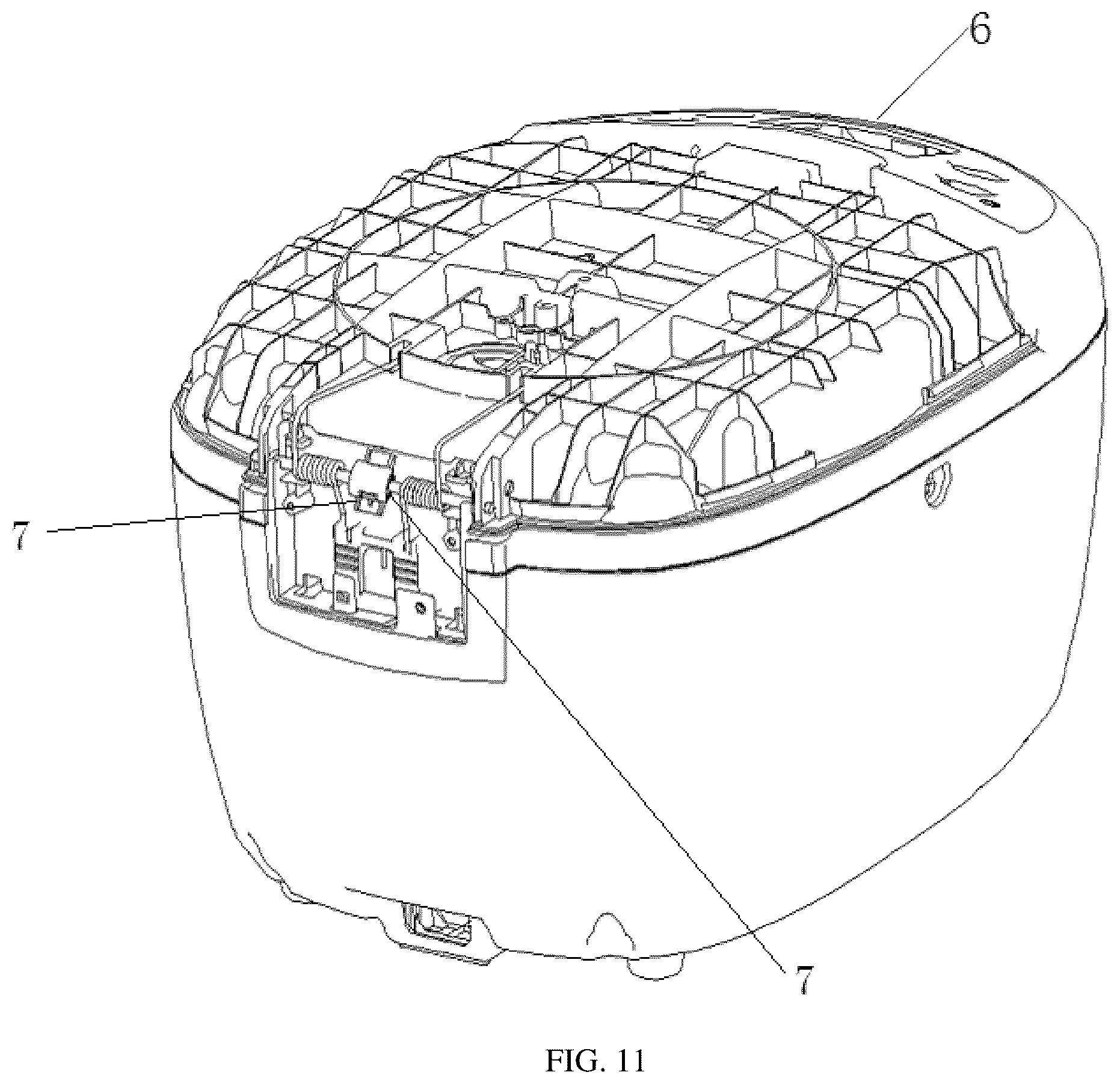 Patent US12303065 Figure 7 – Damping device, cooker, and device having damping structure