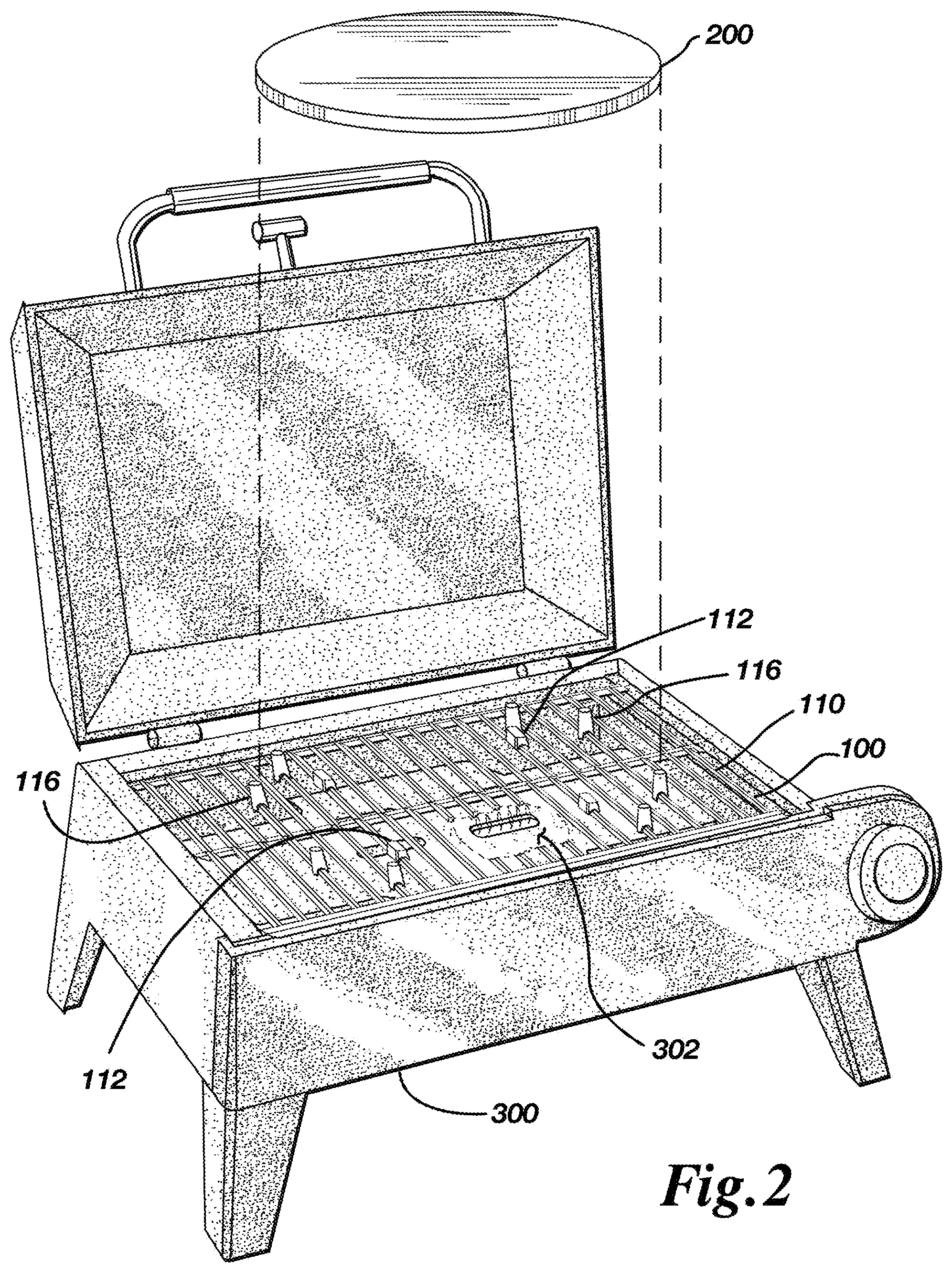 Patent US12303067 Figure 2 – Reversible cooking grate