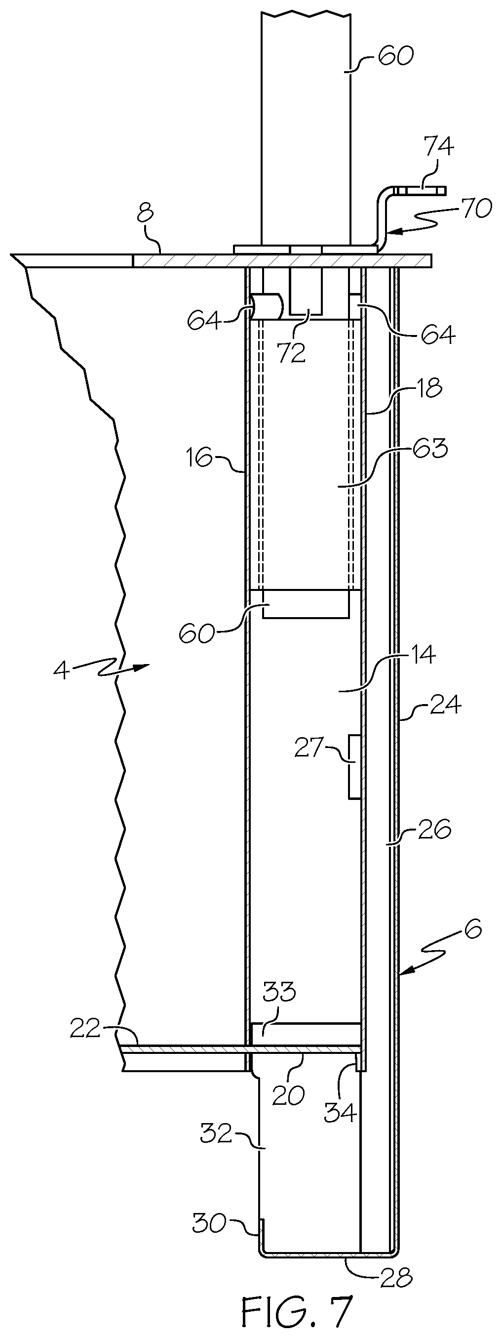 Patent US12303068 Figure 7 – Outdoor fire pit and post holder