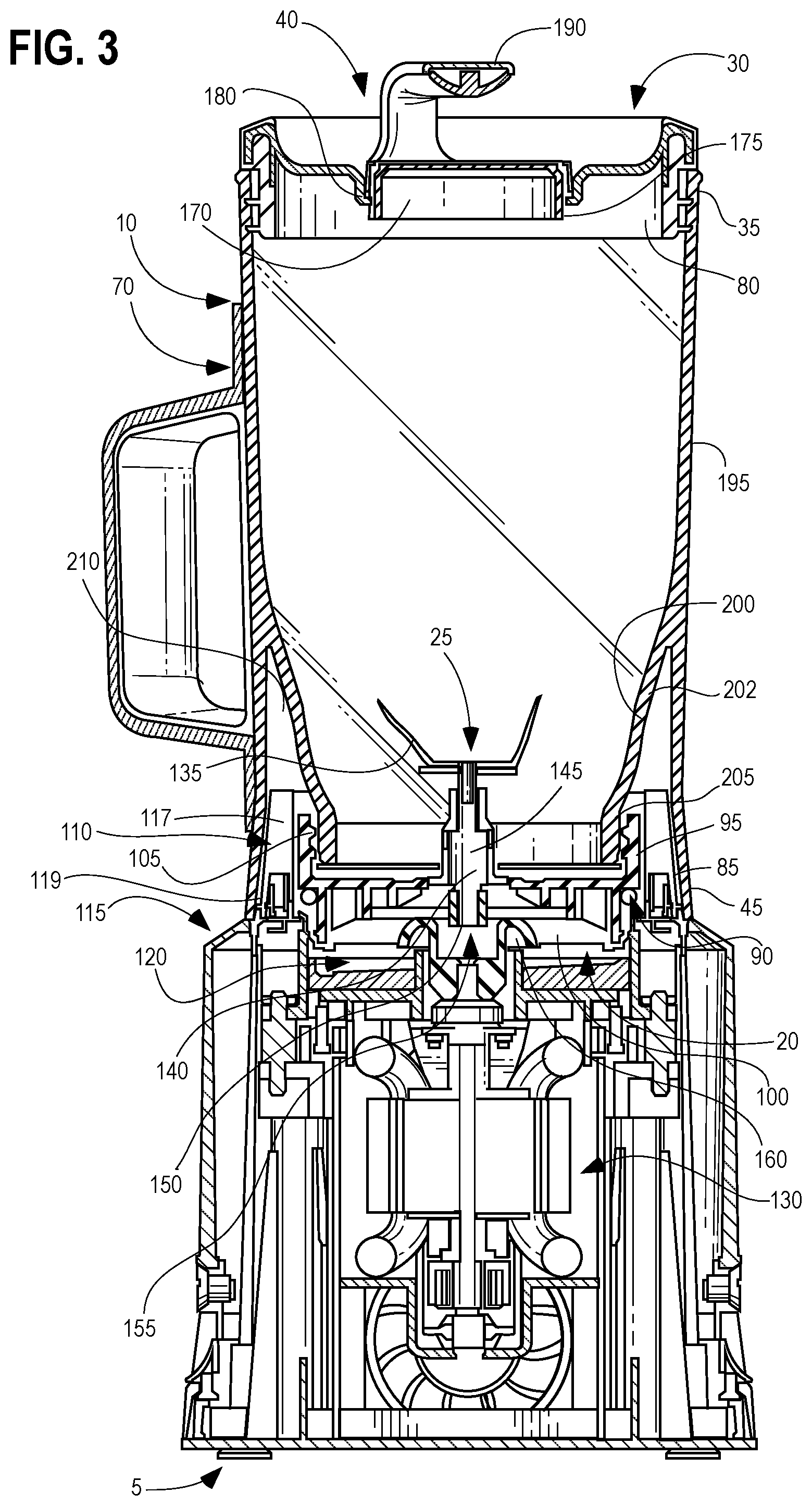 Patent US12303071 Figure 3 – Blender sound shield