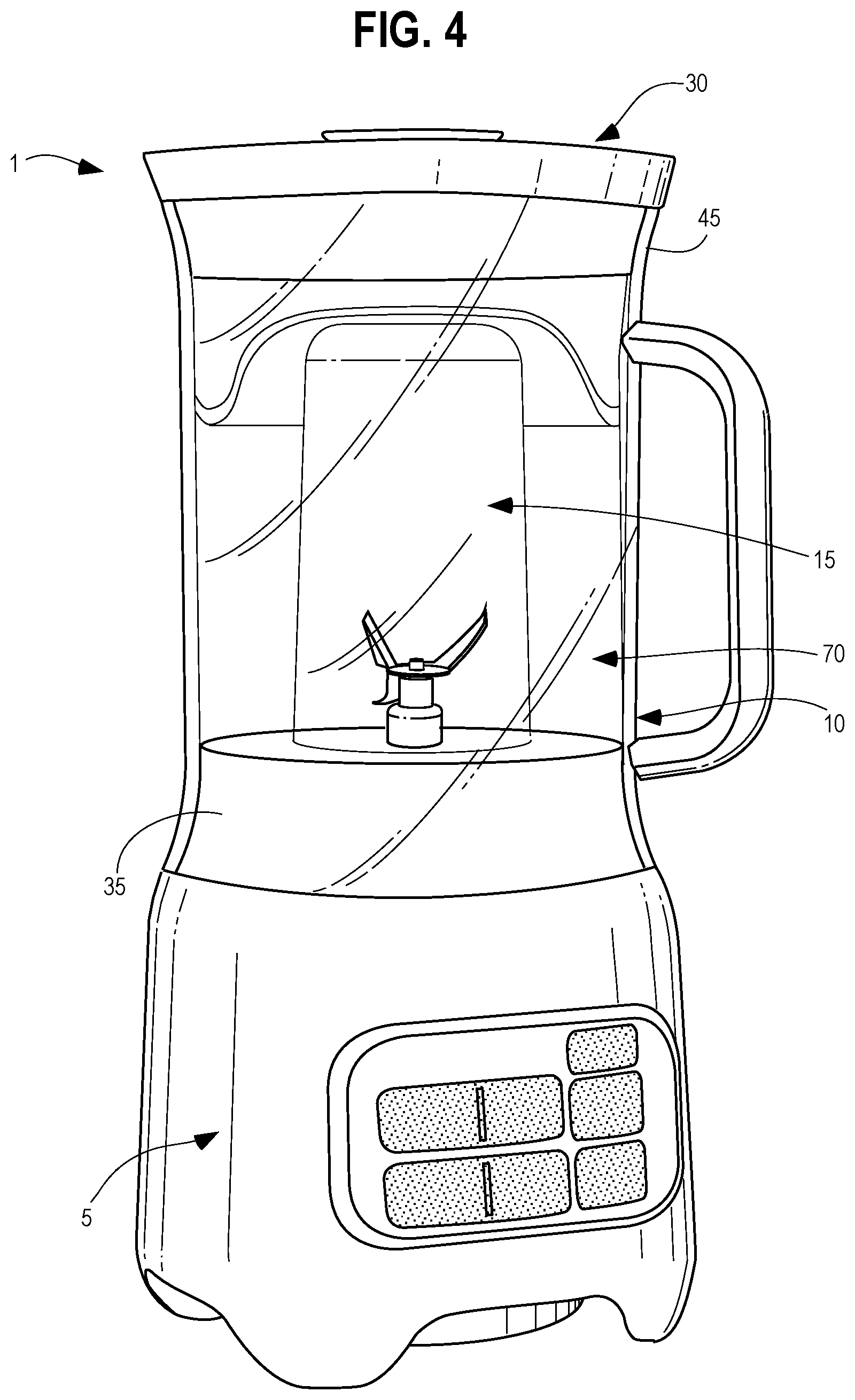 Patent US12303071 Figure 4 – Blender sound shield