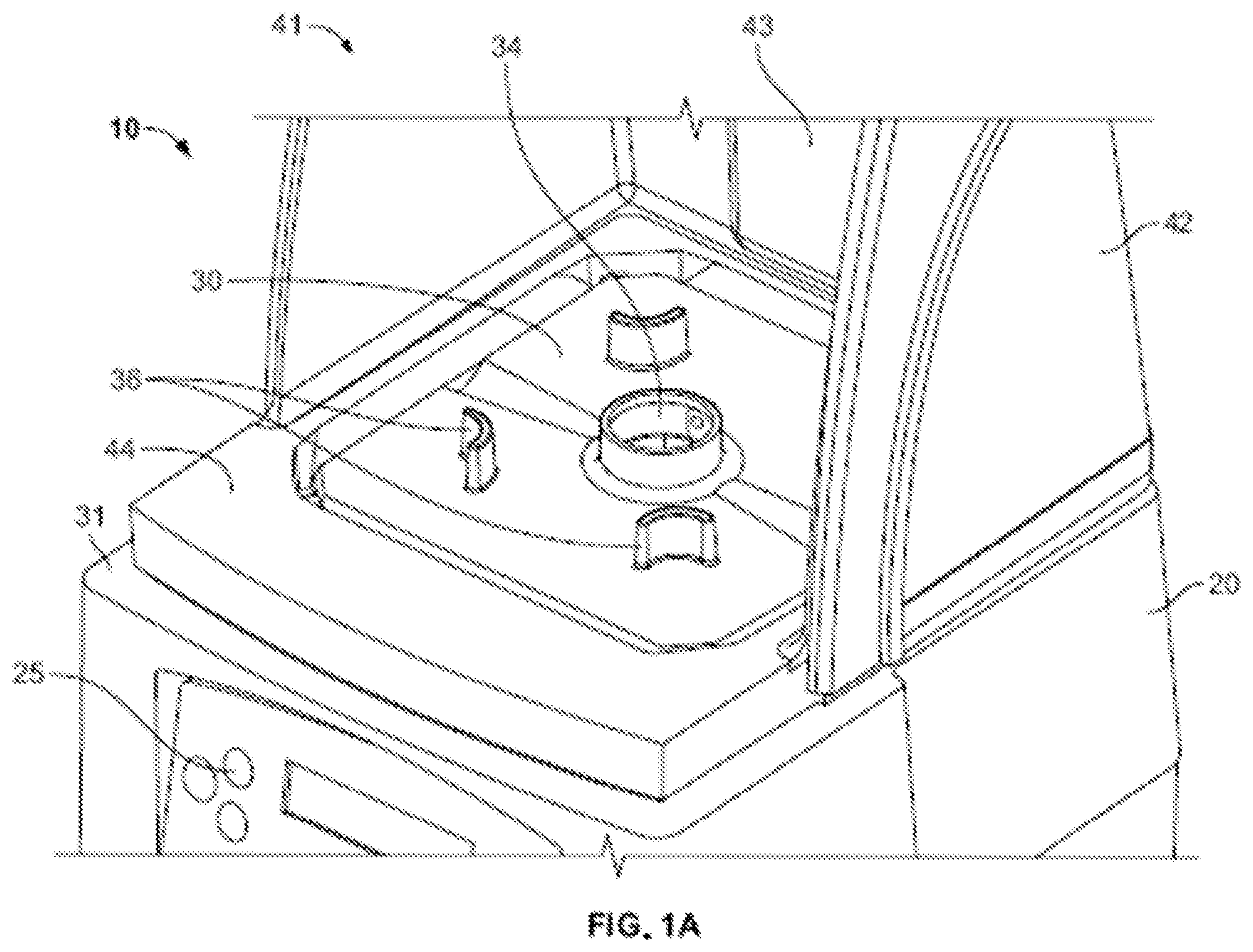 Patent US12303072 Figure 1 – Centering pad and removable enclosure for a blender
