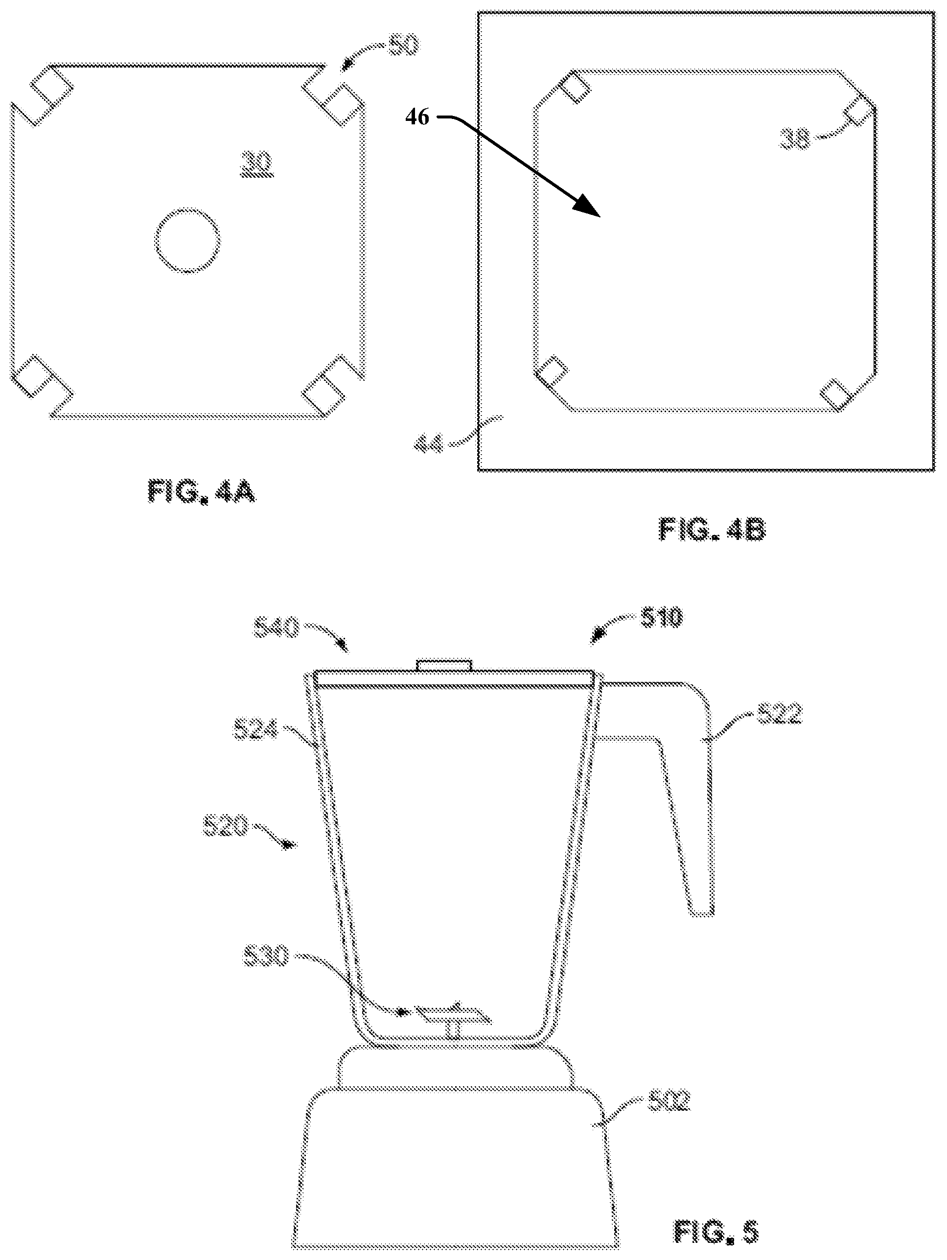 Patent US12303072 Figure 6 – Centering pad and removable enclosure for a blender