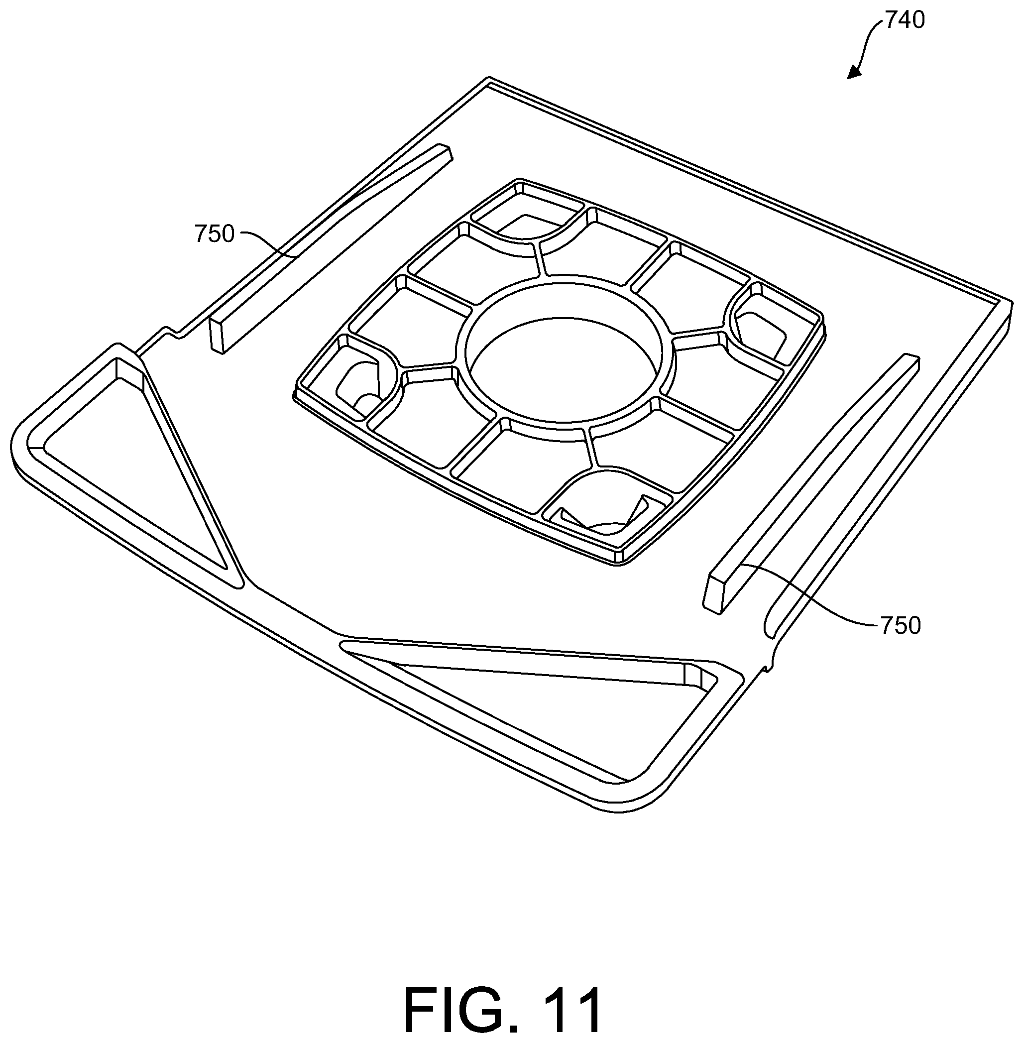 Patent US12303072 Figure 12 – Centering pad and removable enclosure for a blender