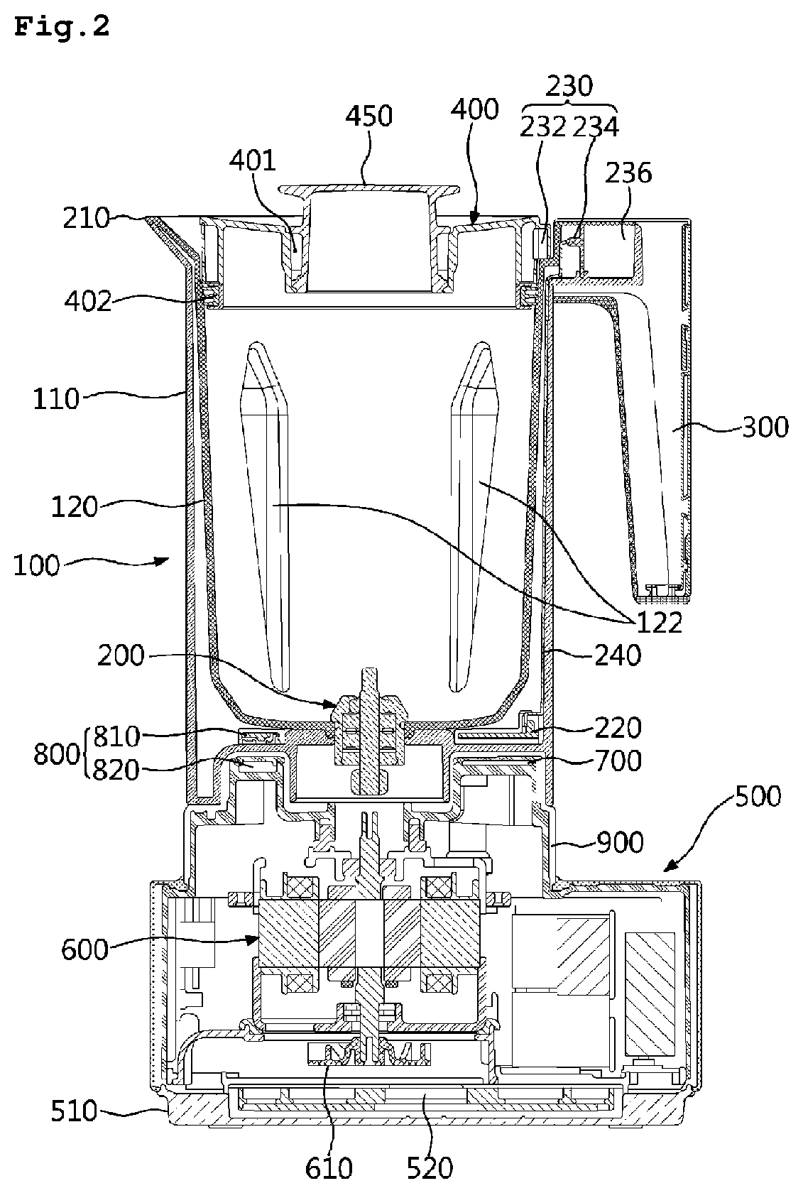 Patent US12303073 Figure 2 – Blender