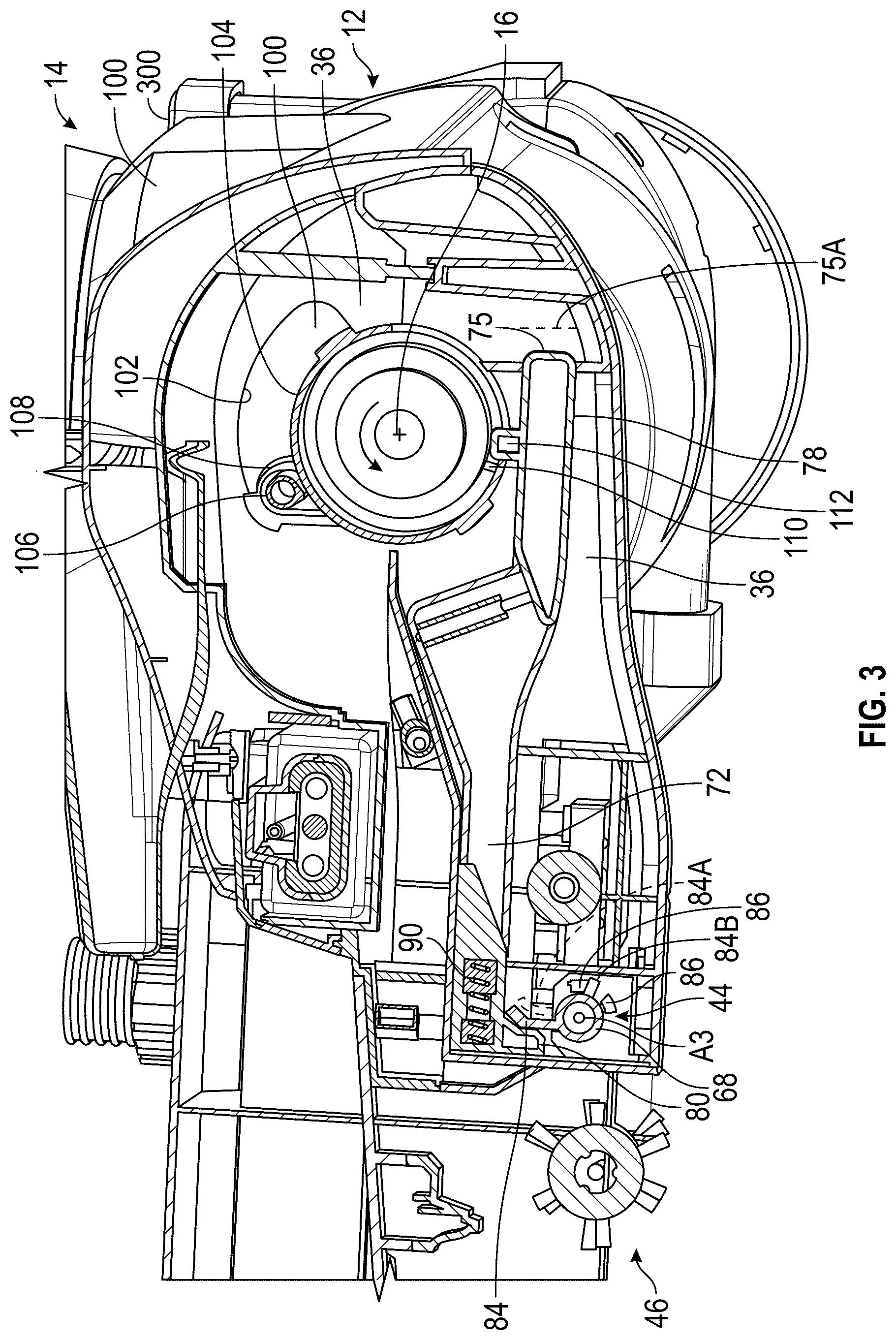 Patent US12303085 Figure 3 – Surface cleaner