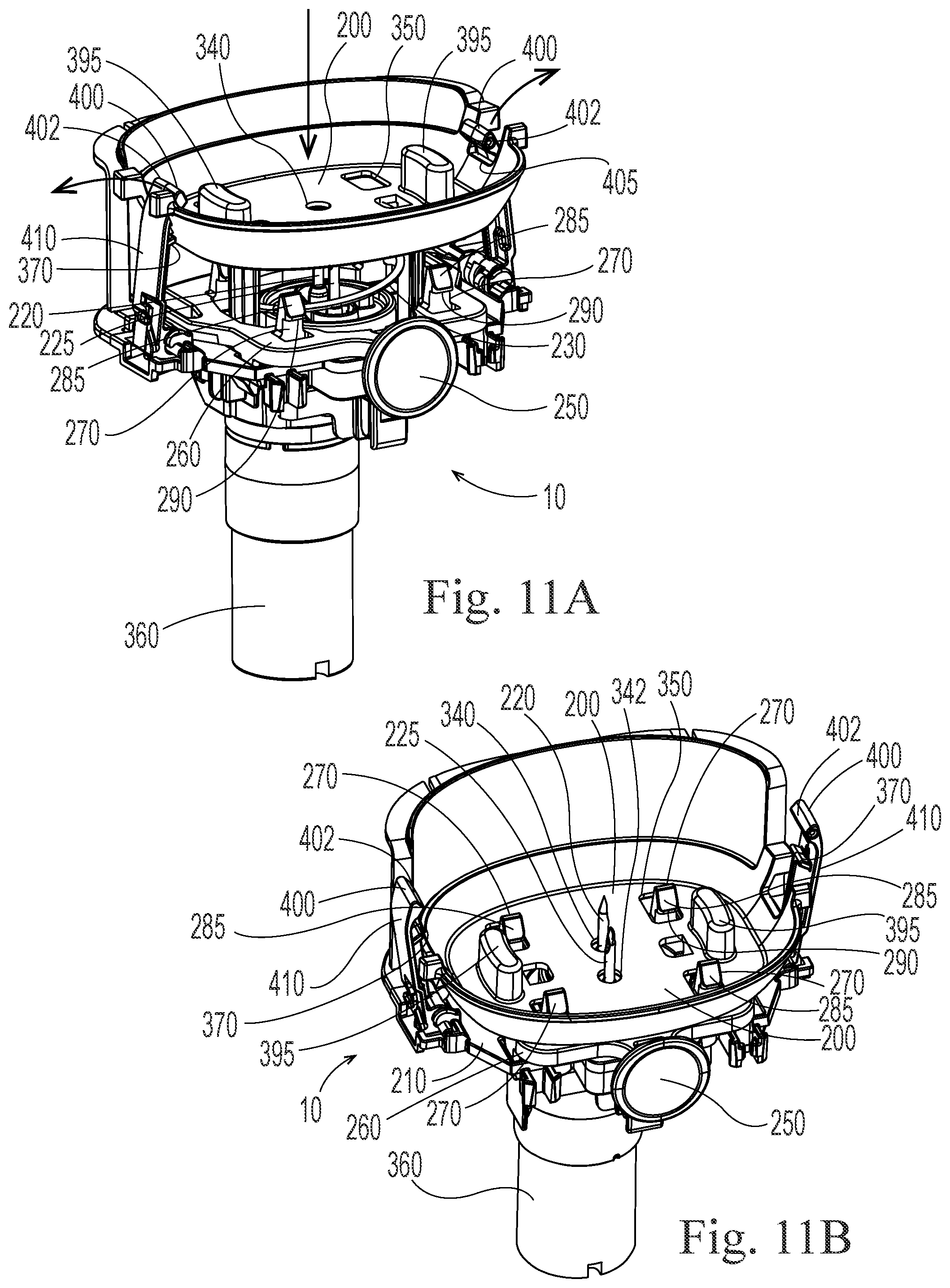 Patent US12303086 Figure 9 – Method of engaging a floor treatment composition dispensing package
