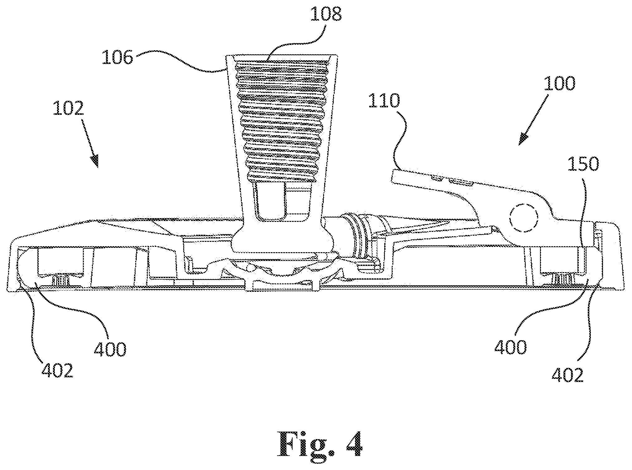 Patent US12303088 Figure 5 – Release lever for cleaning device