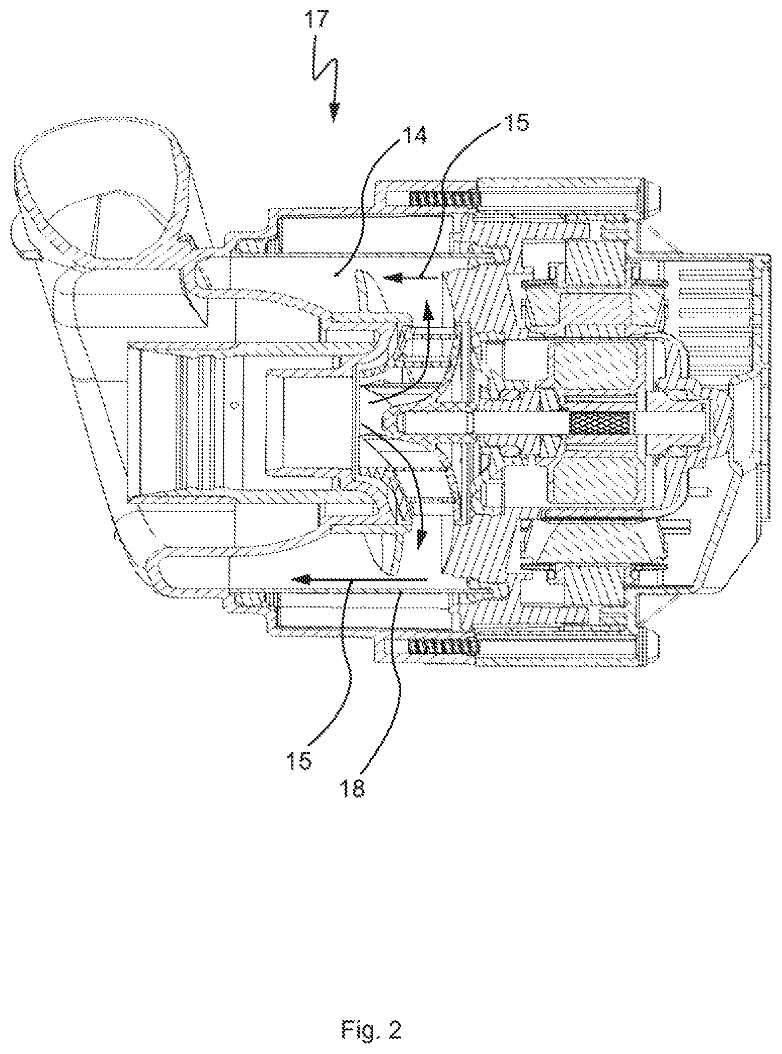 Patent US12303090 Figure 2 – Domestic appliance with at least one heater for a tubular piece through which a fluid flows