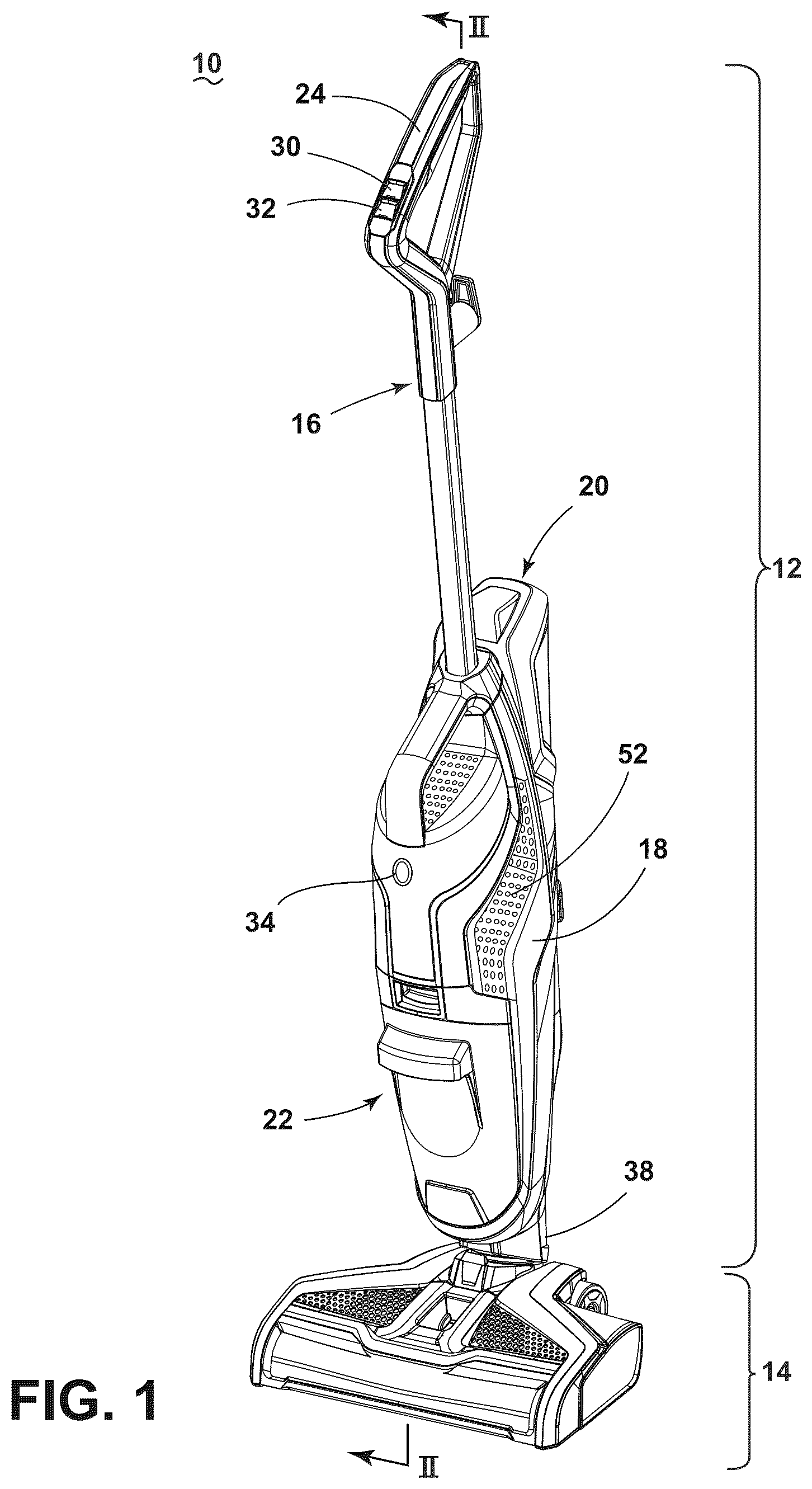 Patent US12303094 Figure 1 – Surface cleaning apparatus