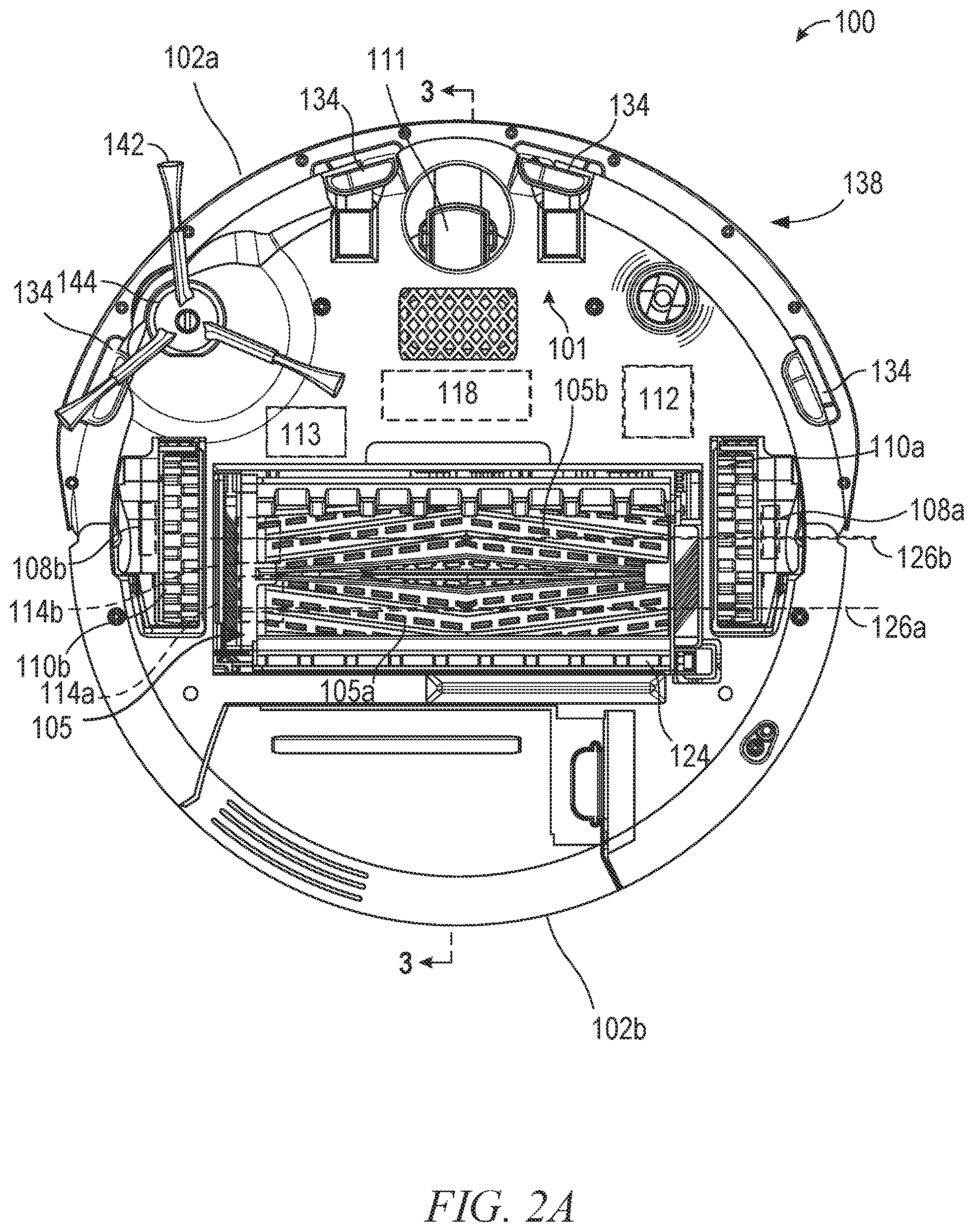 Patent US12303095 Figure 2 – Mobile robot cleaning head suspension