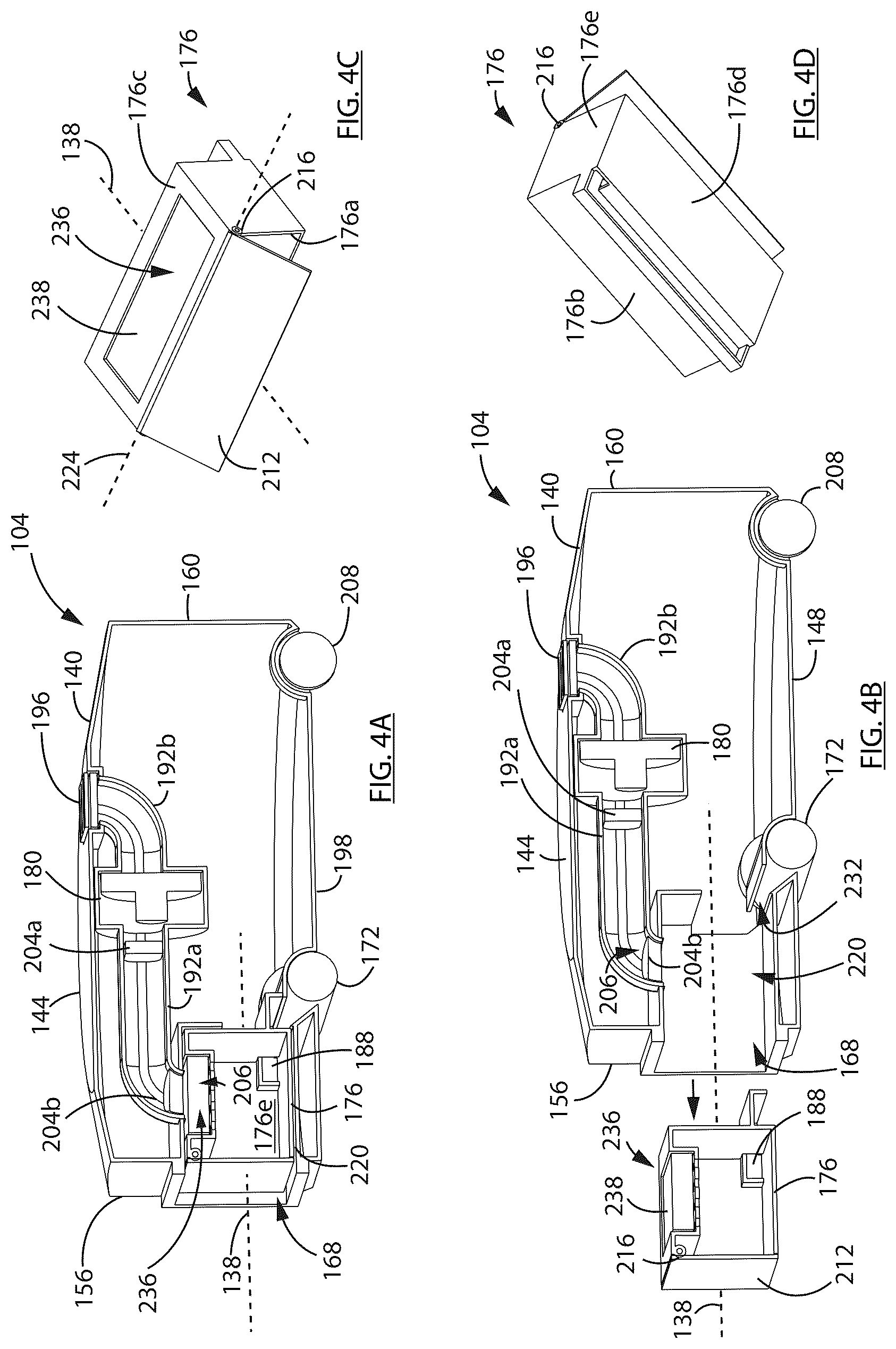 Patent US12303096 Figure 4 – Robotic vacuum cleaner with dirt enclosing member and method of using the same