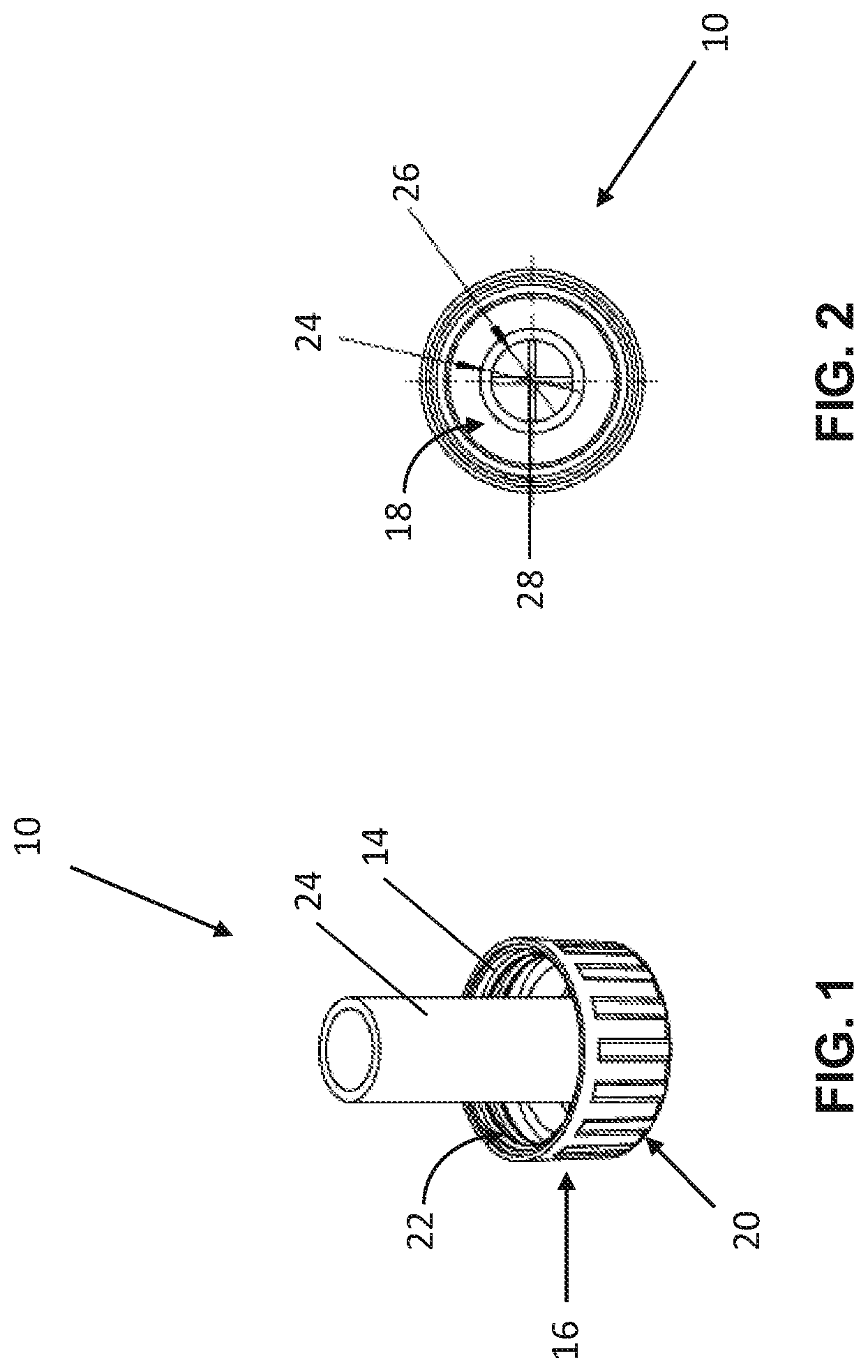 Patent US12303103 Figure 1 – Disposable screw cap for disposable laryngoscope