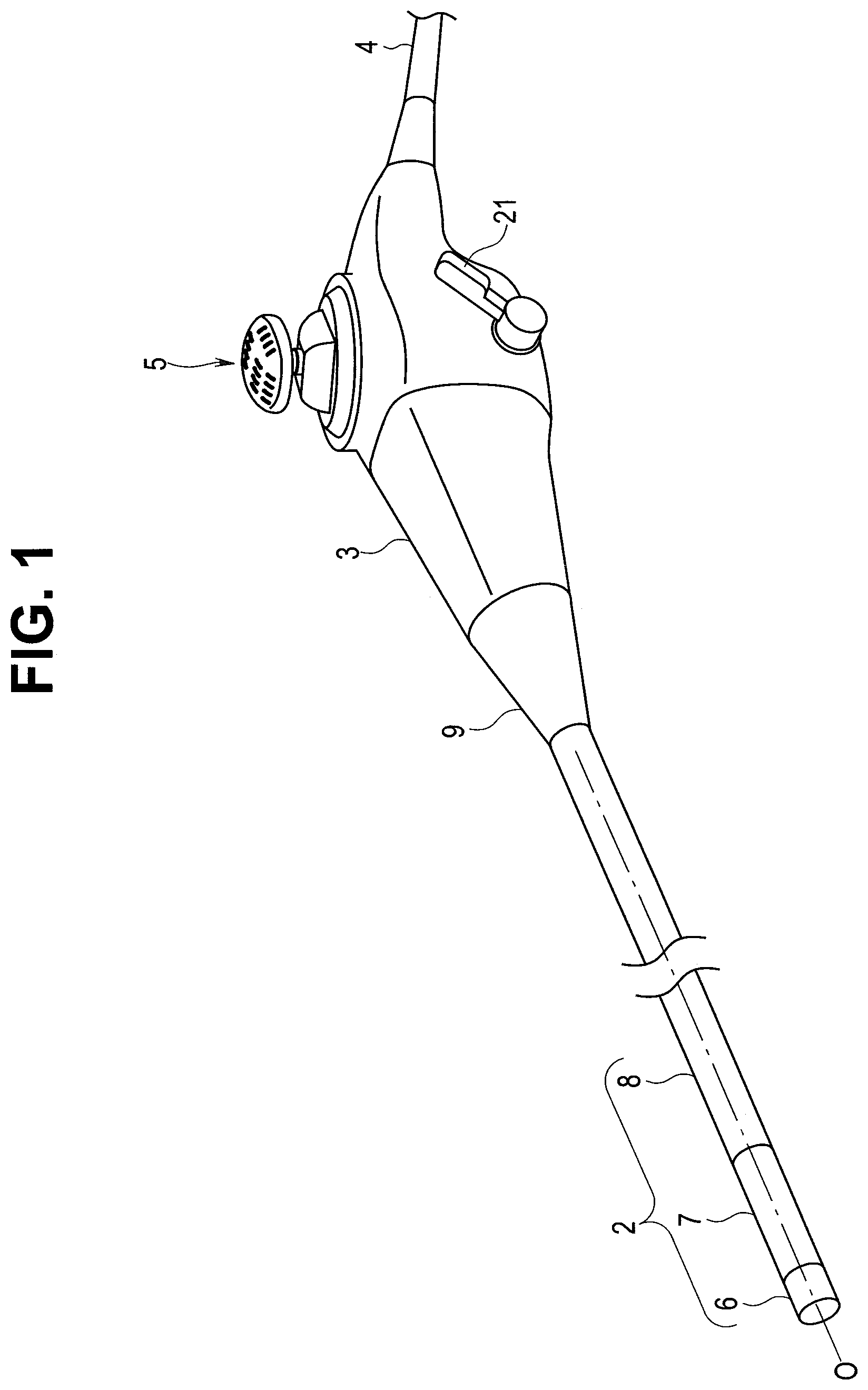 Patent US12303107 Figure 1 – Insertion device having operation lever more easily bendable in predetermined direction and operation portion of insertion device