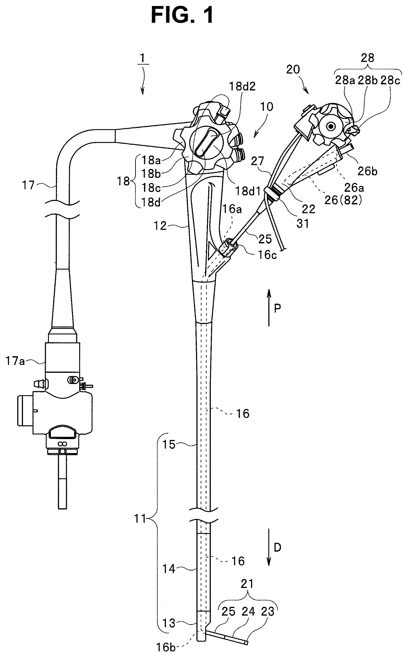 Patent US12303108 Figure 1 – Endoscope, distal end portion of endoscope, and insertion portion of endoscope