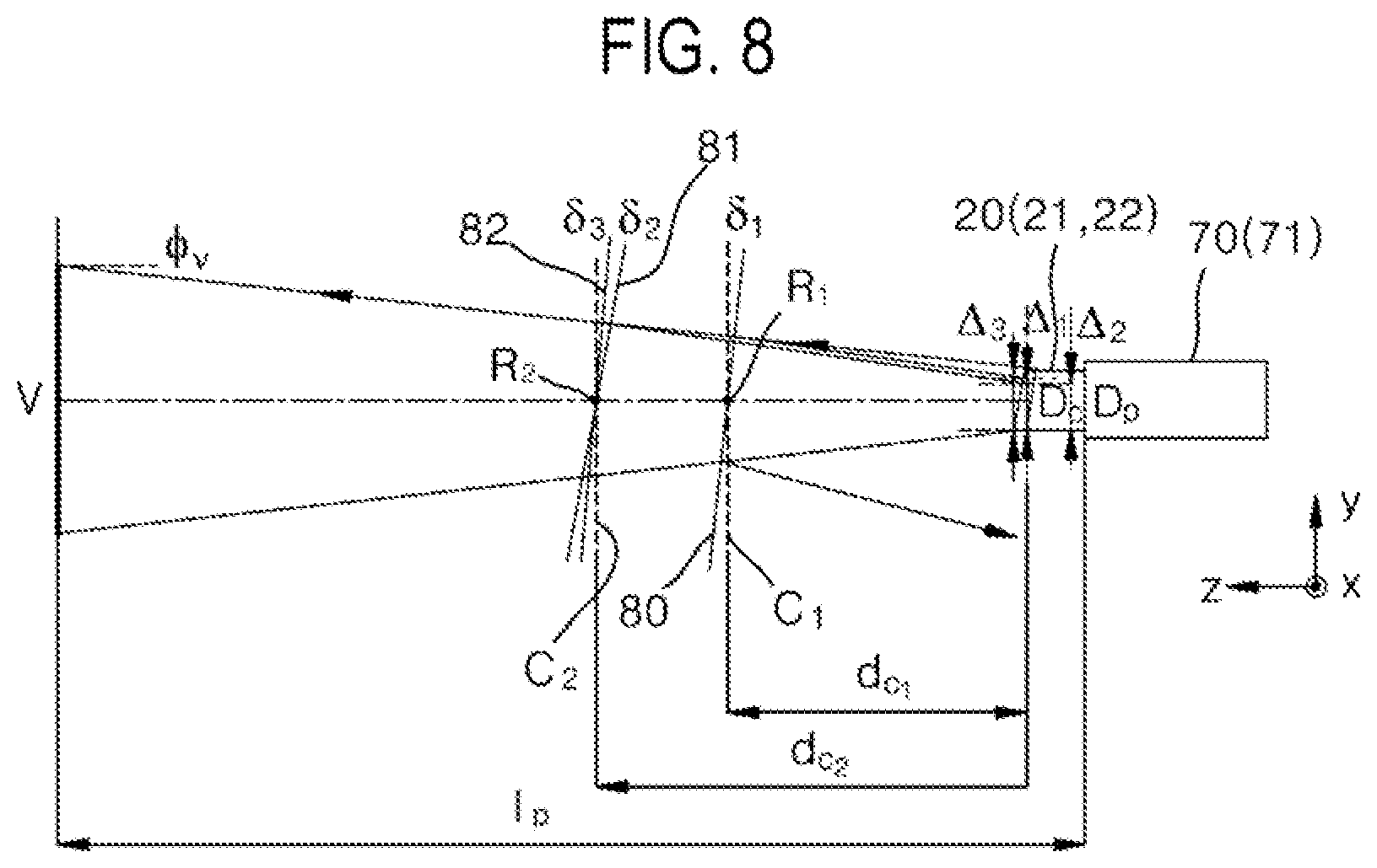Patent US12303111 Figure 8 – Three-dimensional scanner